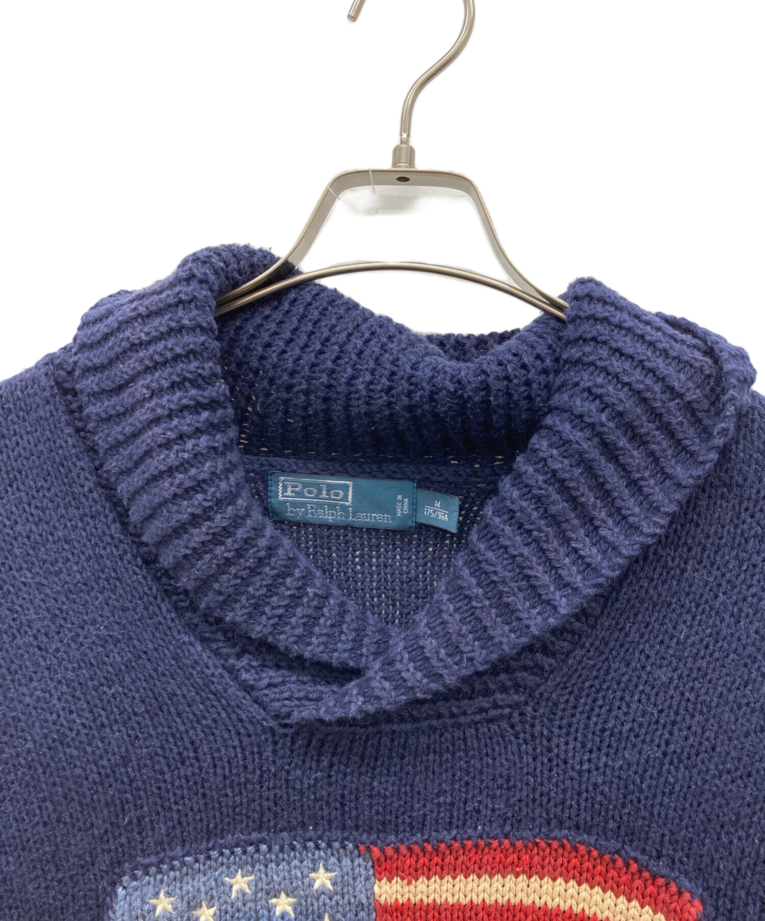 ラルフローレンスポーツ ネイビー 星条旗 コットン タートルネックニット M 中古・古着通販】POLO RALPH LAUREN (ポロ・ラルフローレン) 星条旗