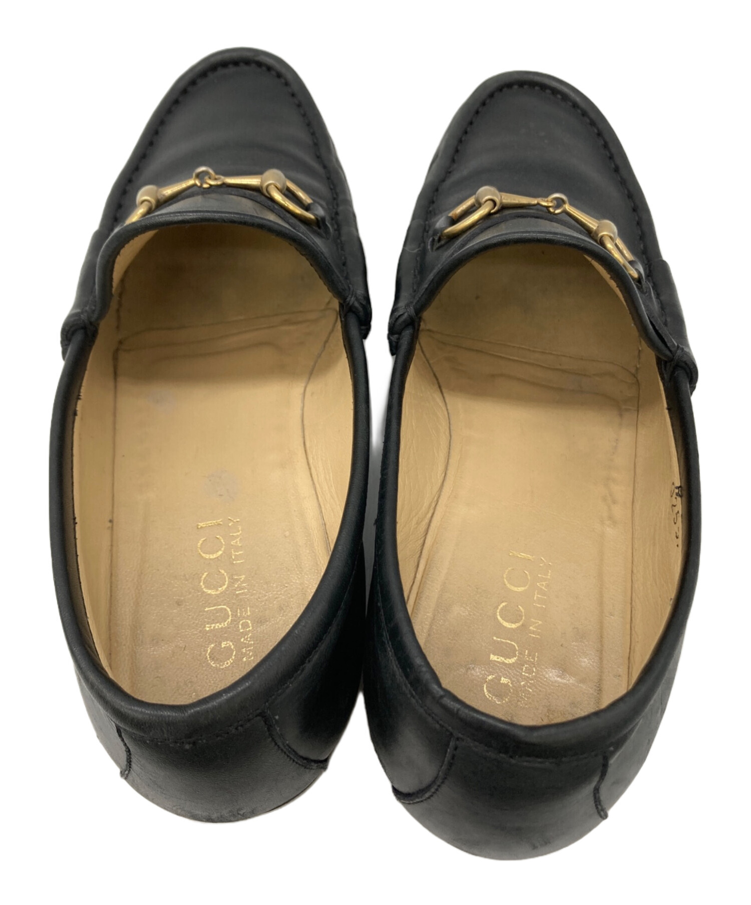 中古・古着通販】GUCCI (グッチ) ホースビットローファー ブラック