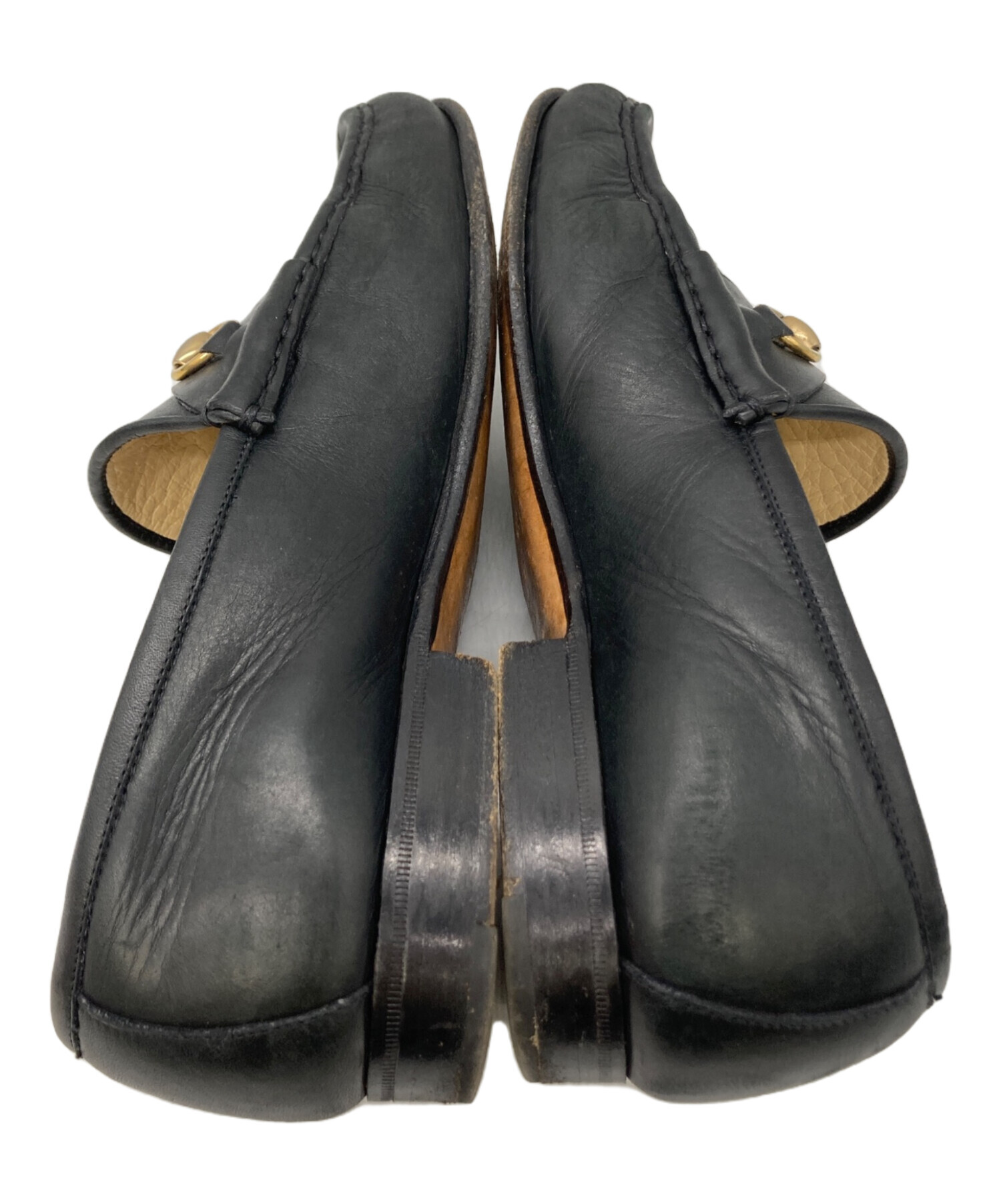 中古・古着通販】GUCCI (グッチ) ホースビットローファー ブラック
