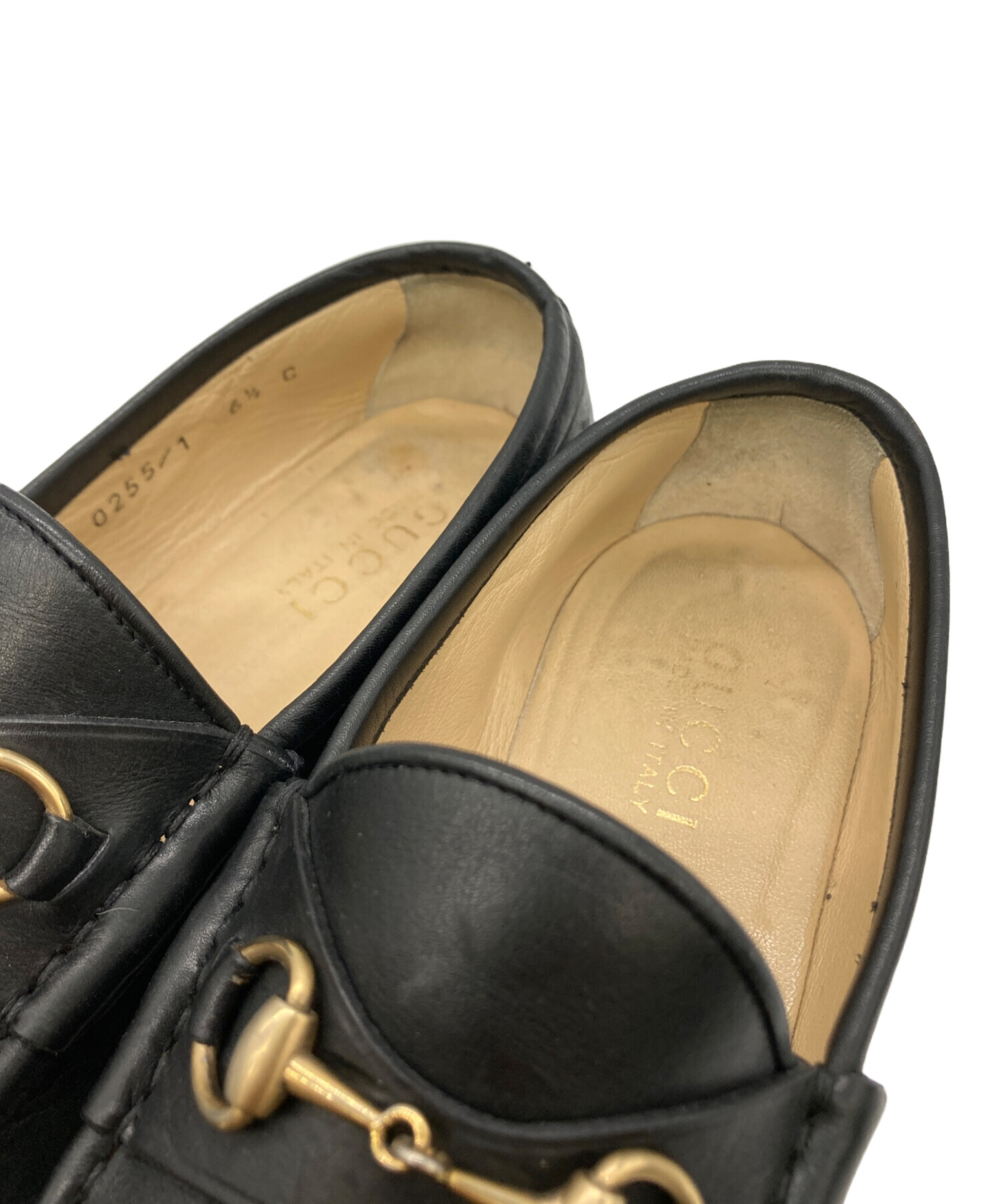 中古・古着通販】GUCCI (グッチ) ホースビットローファー ブラック