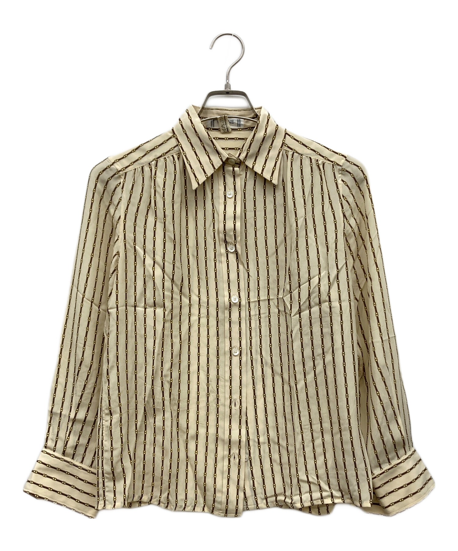 Celine (セリーヌ) シルクブラウス 中古・古着通販】CELINE (セリーヌ) シルクシャツ ベージュ サイズ:40