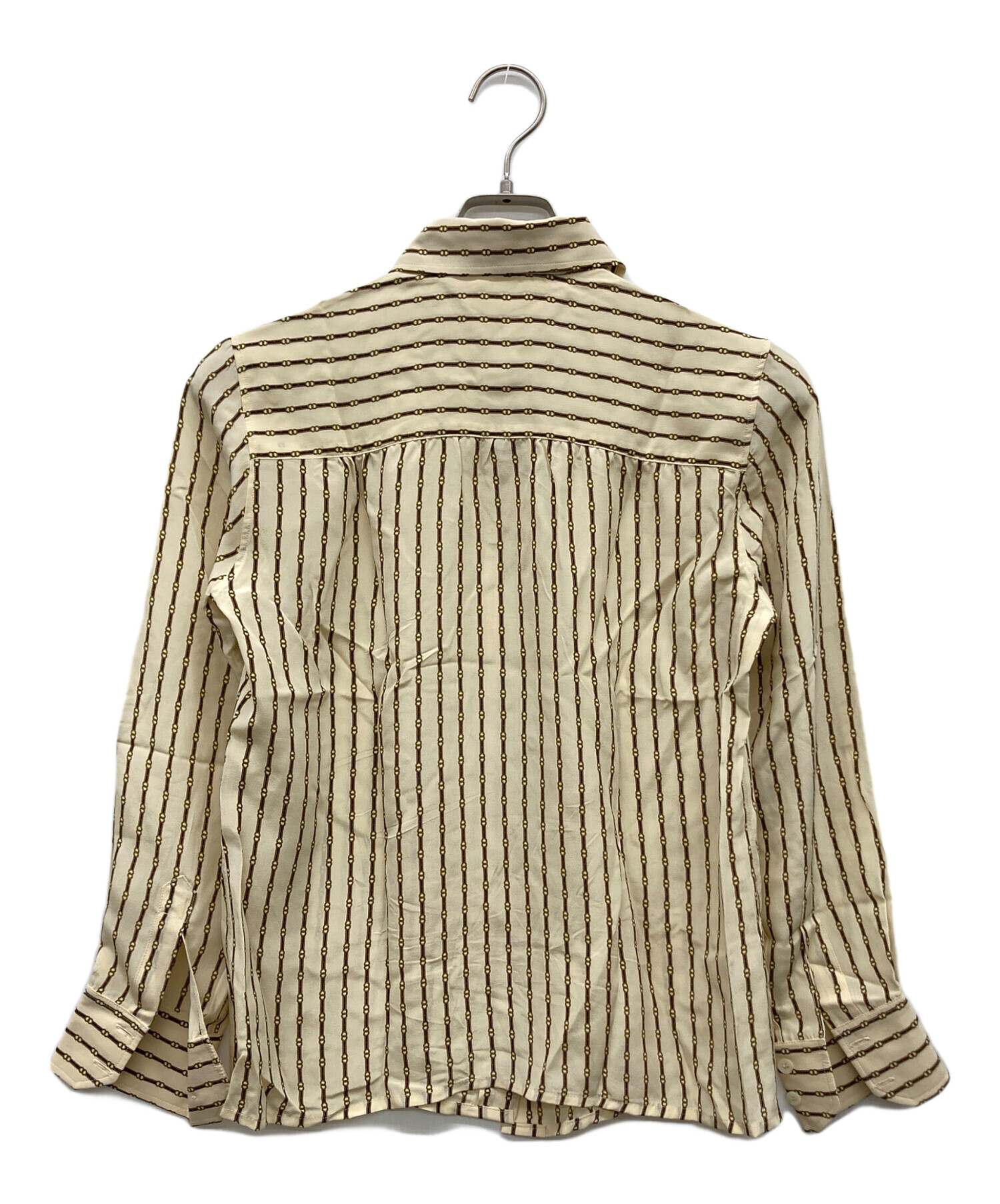 【未使用】CELINE カシミヤ シャツ トリンオフ 40スイス製 タグ付き 中古・古着通販】CELINE (セリーヌ) シルクシャツ ベージュ サイズ:40