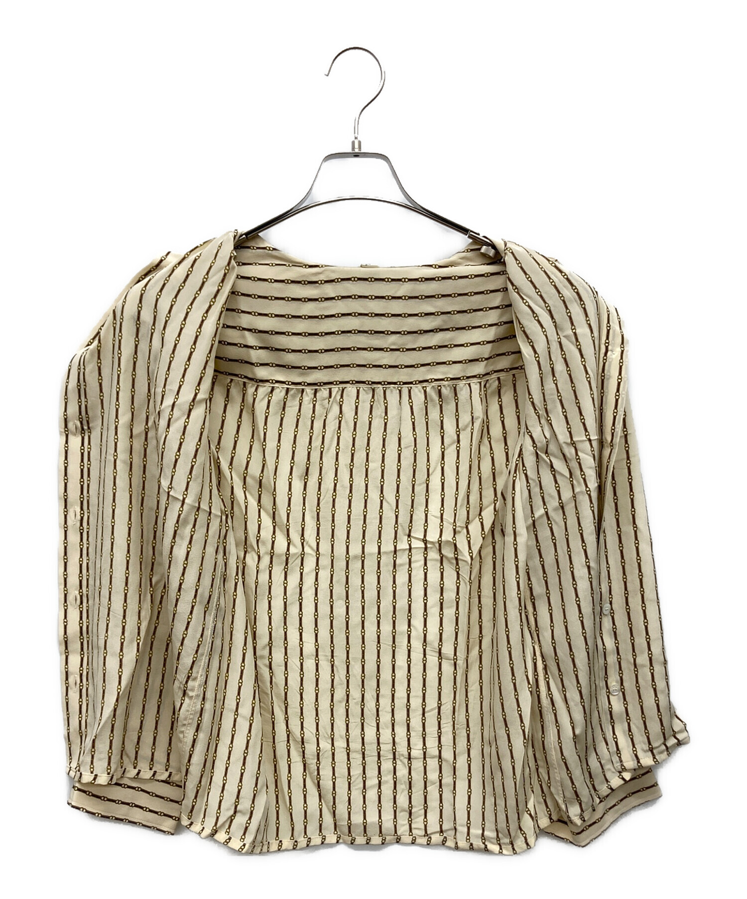 中古・古着通販】CELINE (セリーヌ) シルクシャツ ベージュ サイズ:40