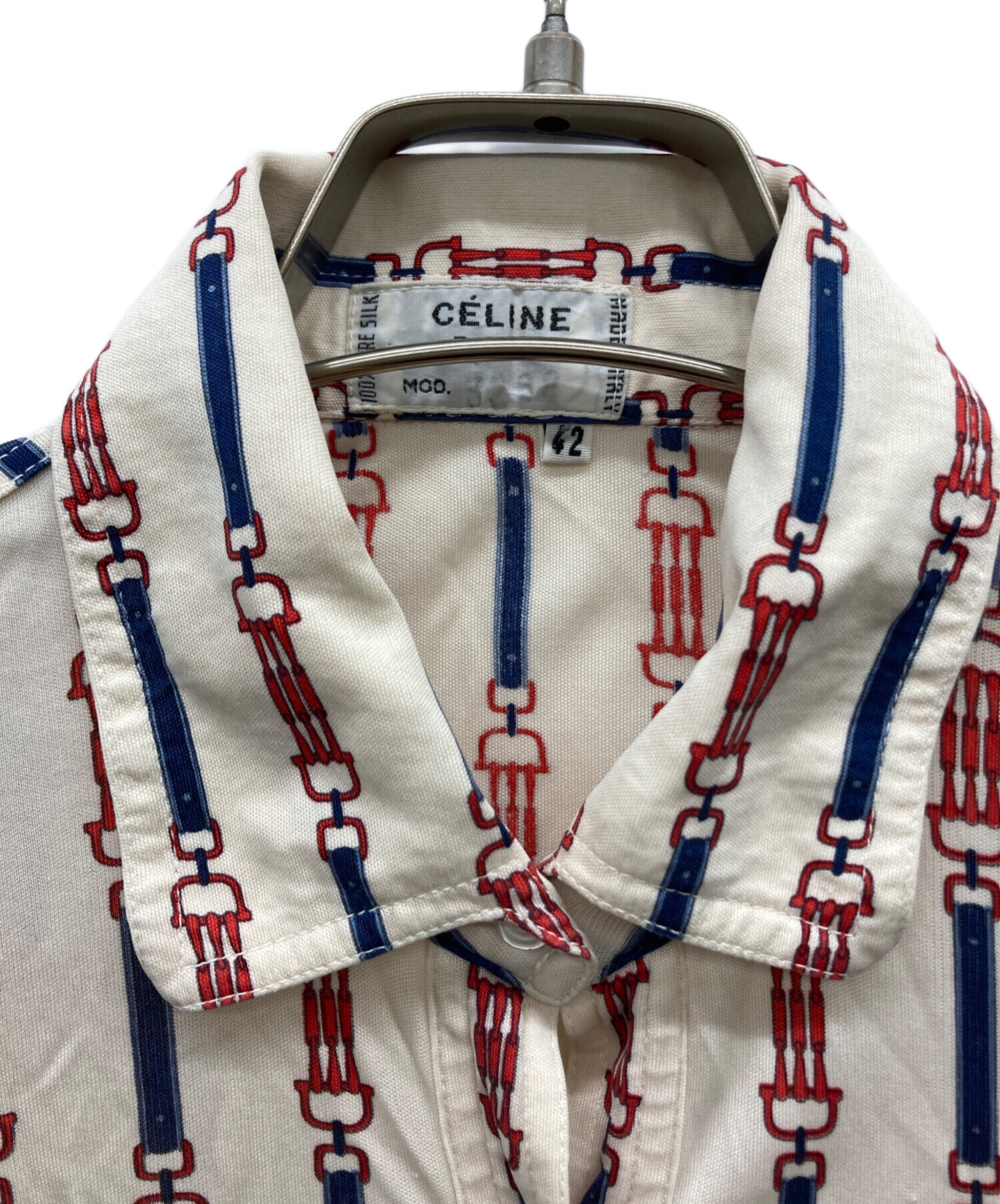 中古・古着通販】CELINE (セリーヌ) シルクシャツ ベージュ サイズ:42 