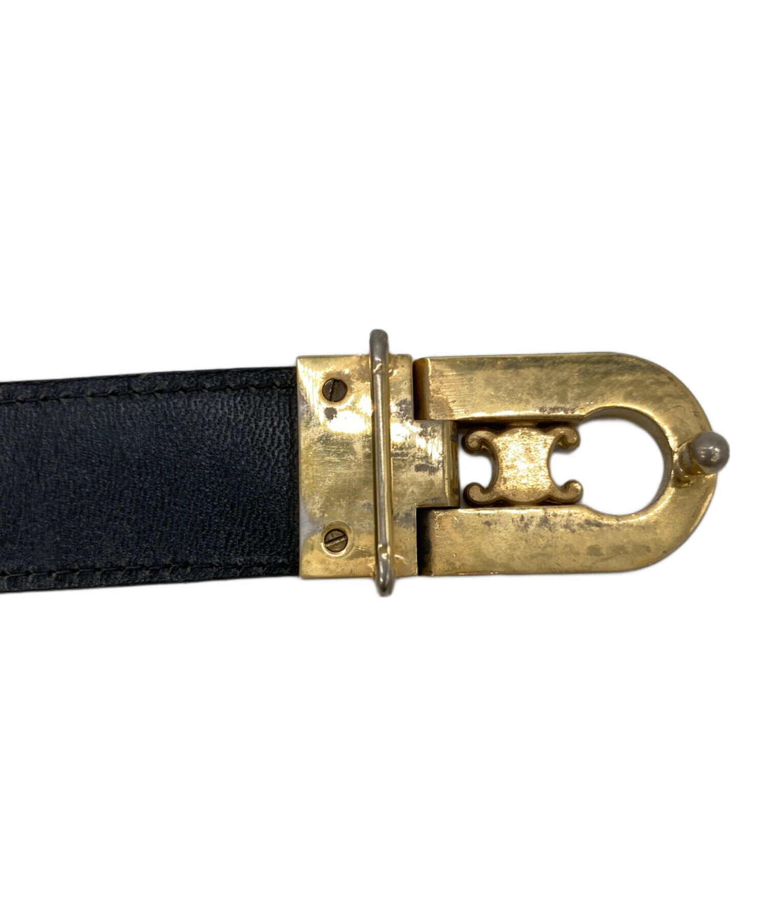 中古・古着通販】CELINE (セリーヌ) トリオンフレザーベルト ブラック