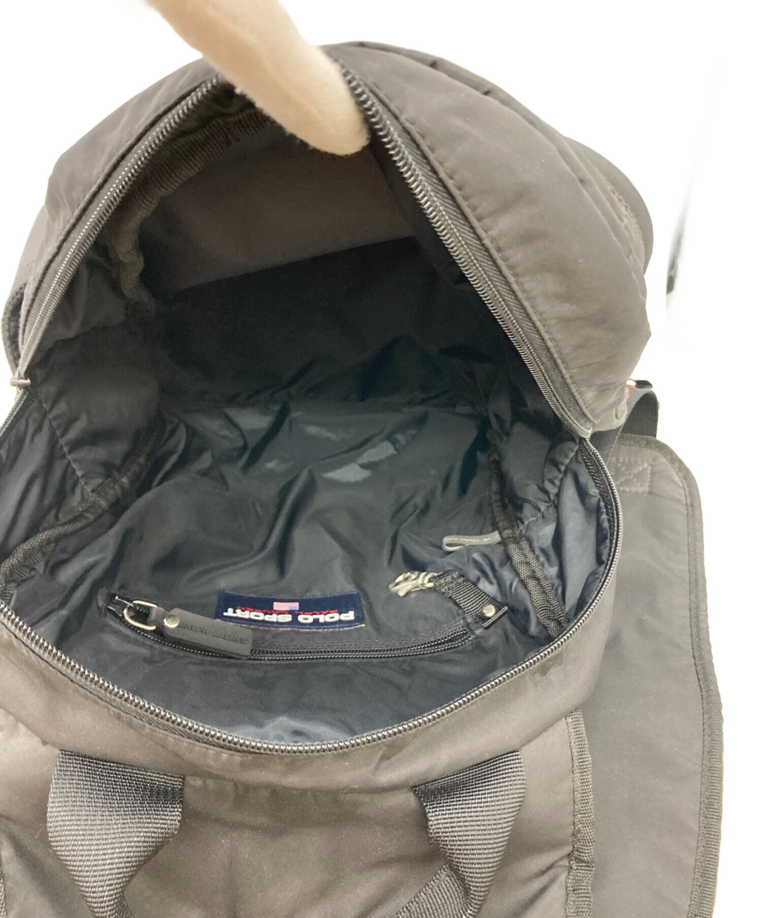 中古・古着通販】POLO SPORT (ポロスポーツ) リュック ブラック 中古・古着通販】POLO SPORT (ポロスポーツ) リュック ブラック