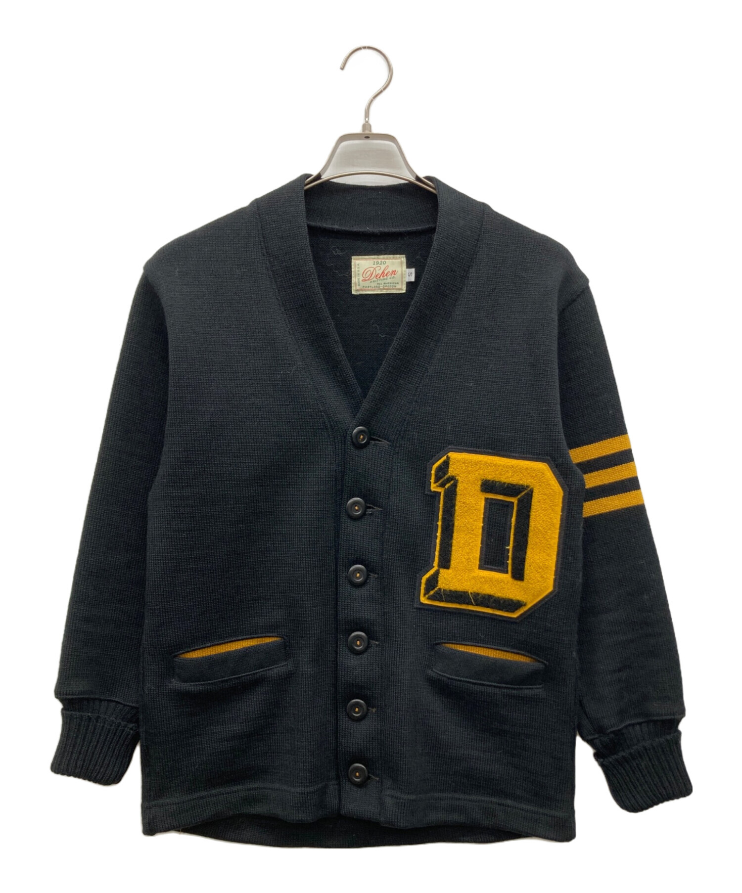 中古・古着通販】DEHEN (ディーエン) レタードカーディガン ブラック