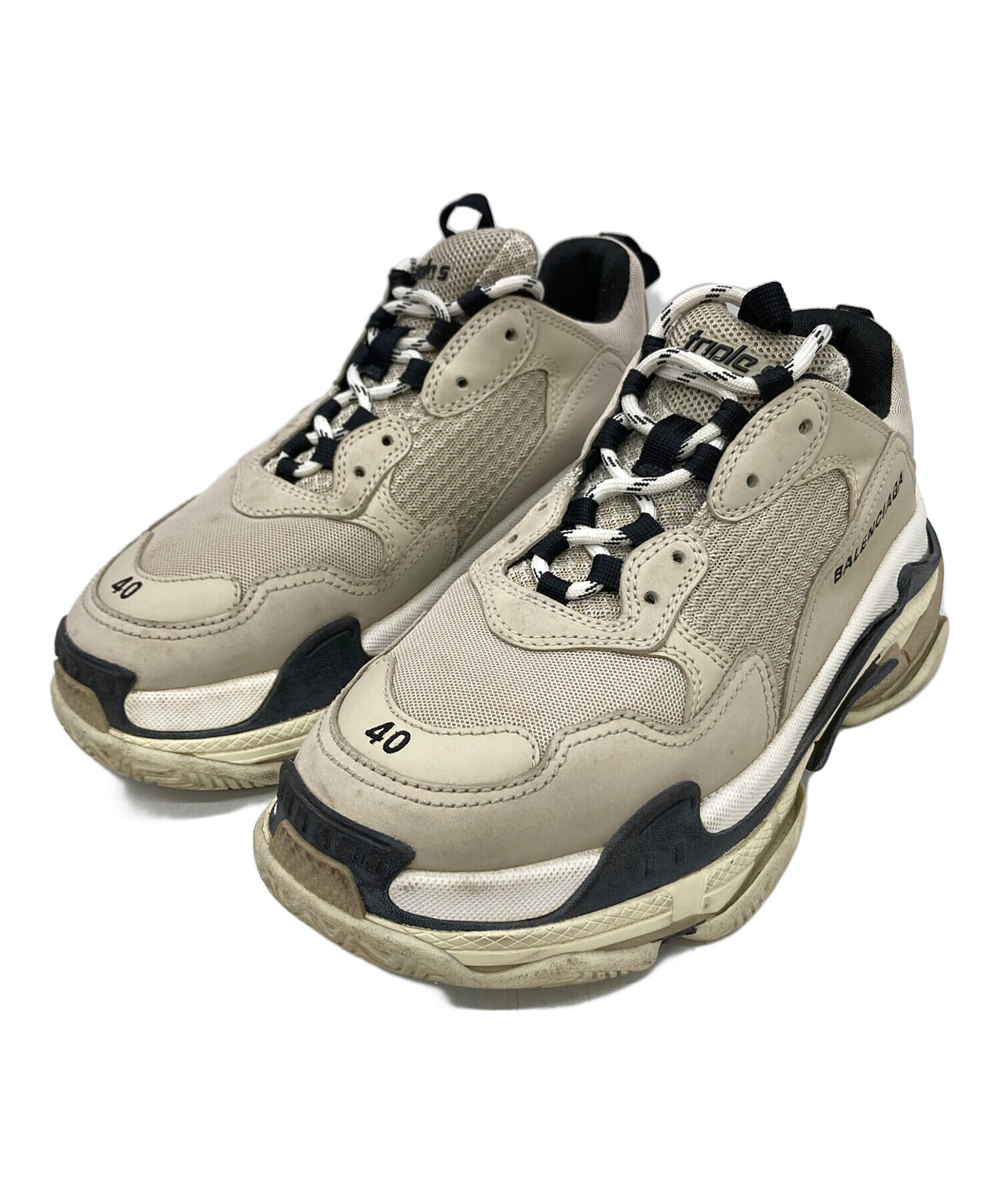 BALENCIAGA バレンシアガ　 スニーカー ベージュ 42 中古・古着通販】BALENCIAGA (バレンシアガ) スニーカー ベージュ