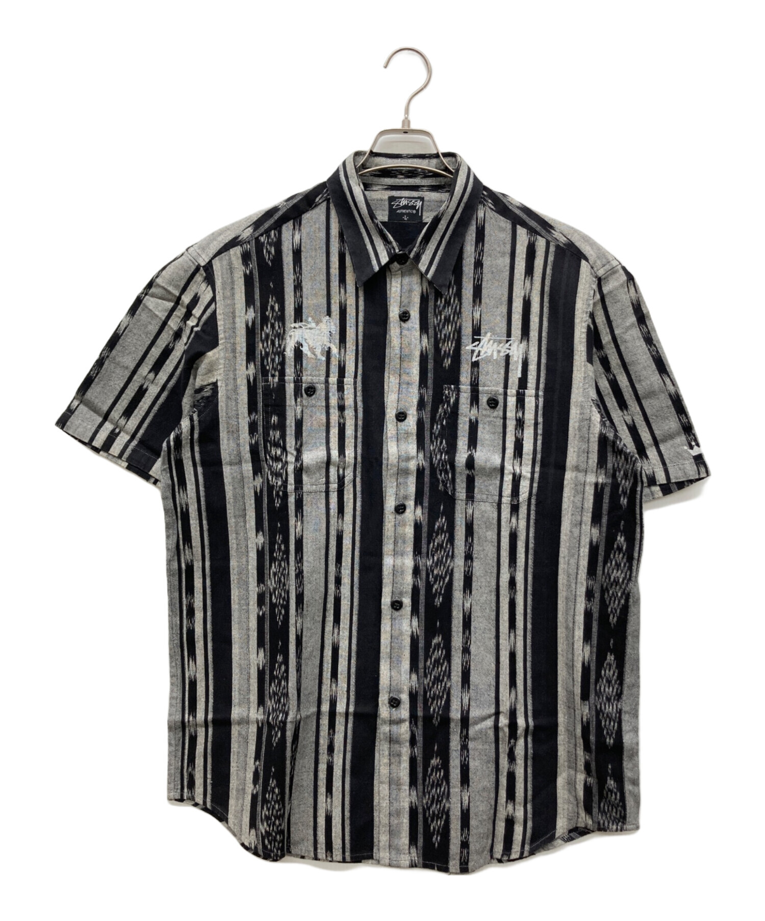 中古・古着通販】stussy (ステューシー) 半袖ストライプシャツ 