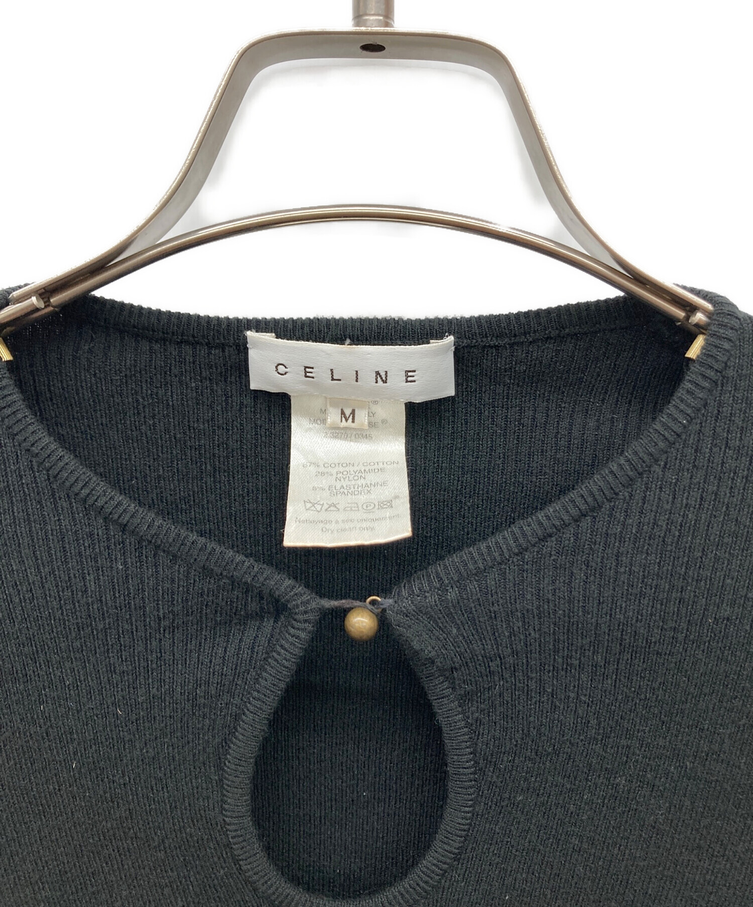 中古・古着通販】CELINE (セリーヌ) 半袖ニット ブラック サイズ:M