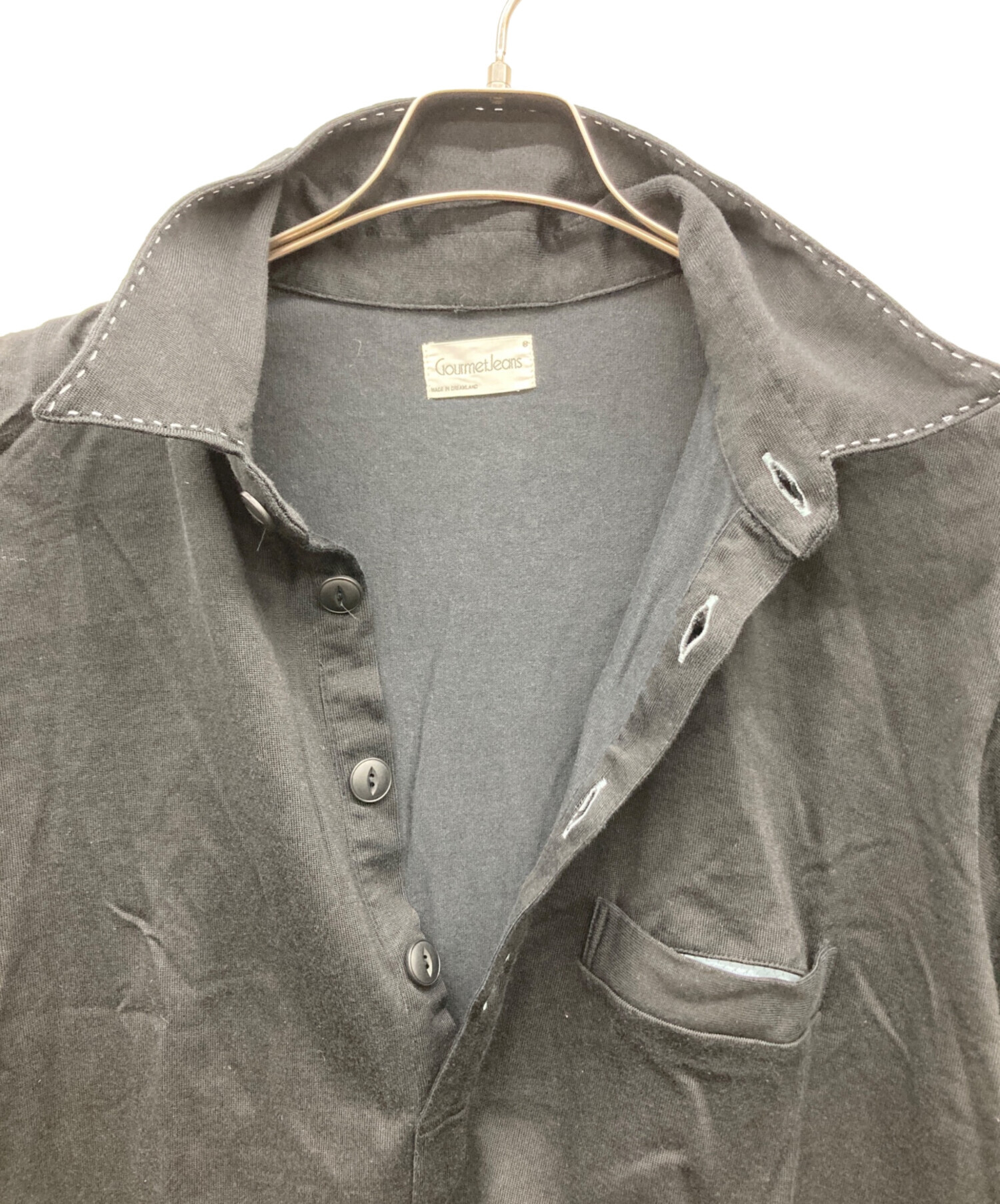 中古・古着通販】gourmet jeans (グルメジーンズ) ポロシャツ ブラック 