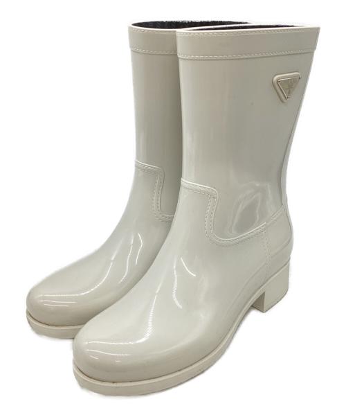 中古・古着通販】PRADA (プラダ) レインブーツ グレー サイズ:38