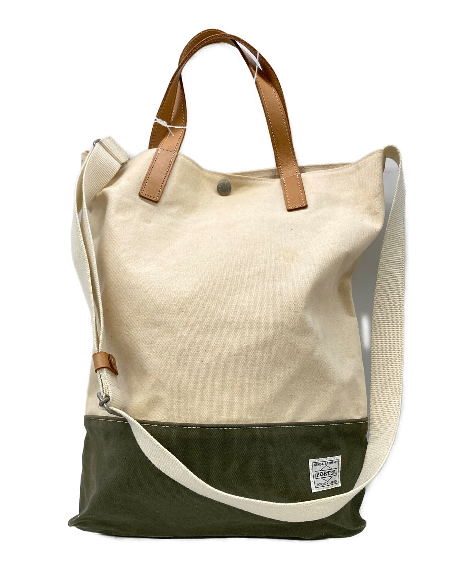 Porter カーキ ポーター 帆布トート 中古・古着通販 PORTER ポーター