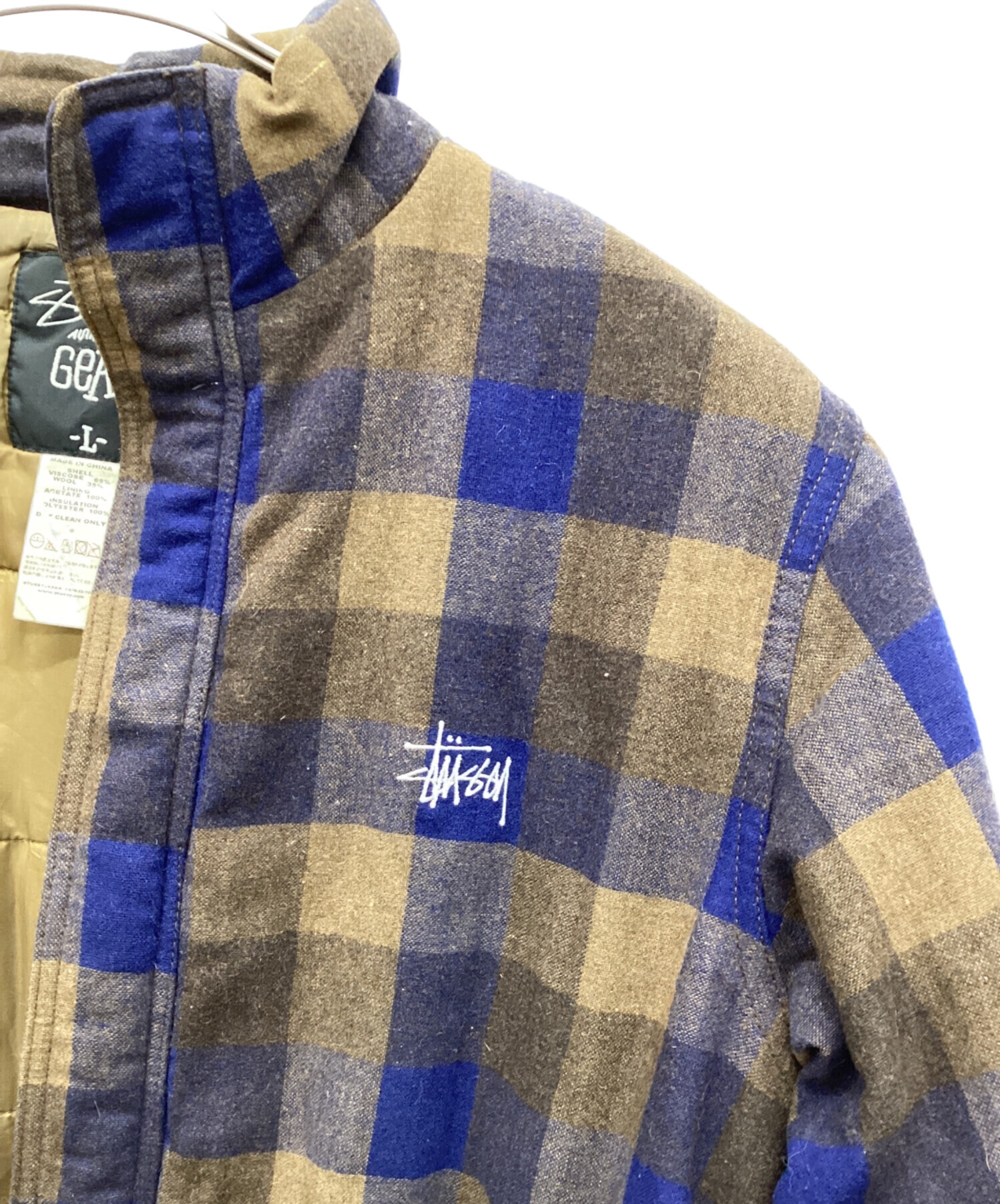 Stussy チェック柄 ジャケット スウィングトップ ブルゾン 90s〜00s 中古・古着通販】stussy (ステューシー) 中綿チェックジャケット