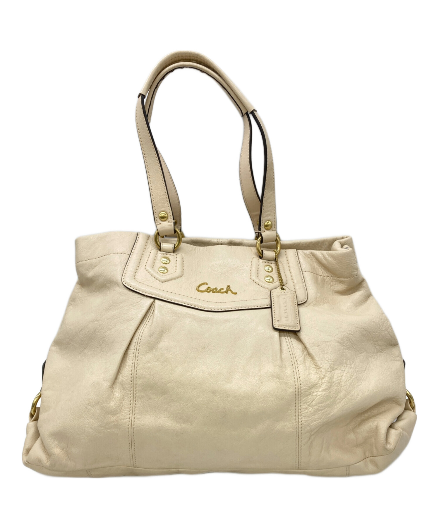 【未使用】COACH コーチ ハンドバッグ メタリックベージュ シミあり格安 中古・古着通販】COACH (コーチ) ハンドバッグ ベージュ｜ブランド