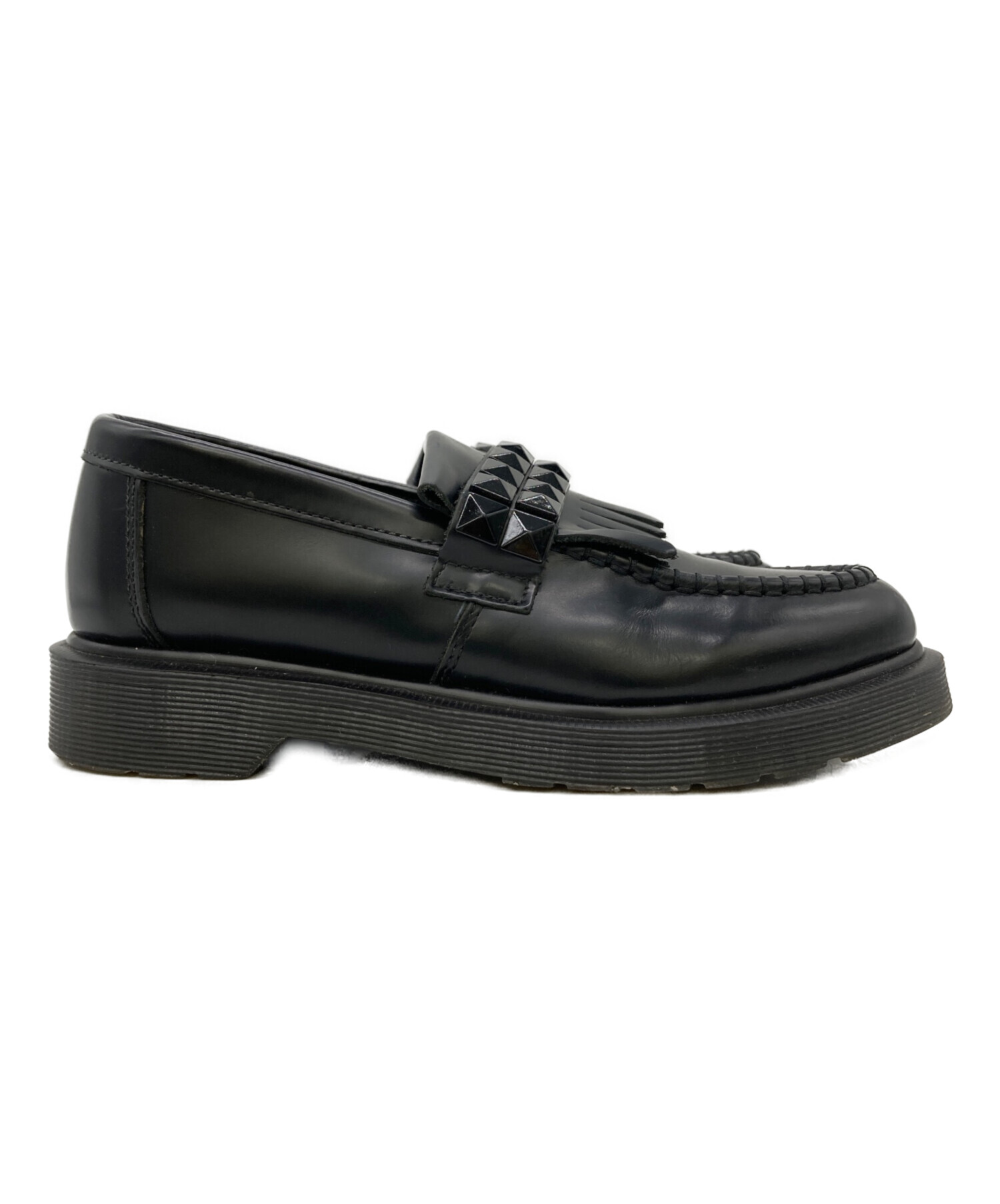 Dr.Martens ローファー フリンジ UK6 EU39 黒 レザー 人気 中古・古着通販】Dr.Martens (ドクターマーチン) スタッズフリンジ