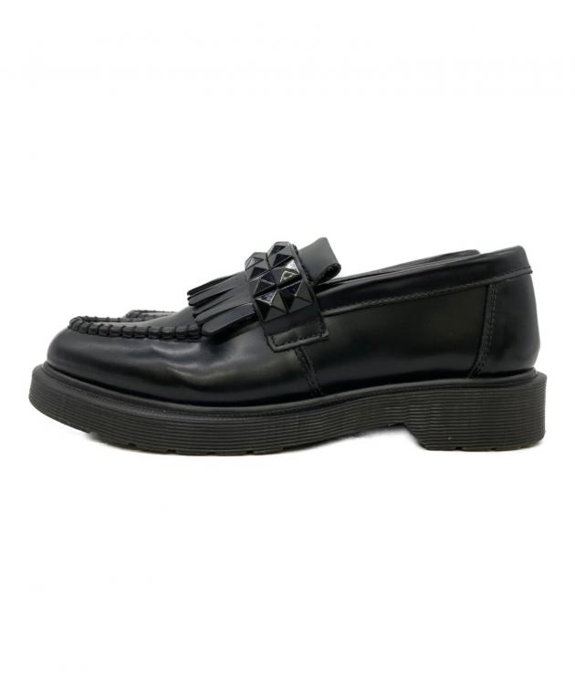 Dr. Martens ブラックローファー フリンジ付き 中古・古着通販】Dr.Martens (ドクターマーチン) スタッズフリンジ
