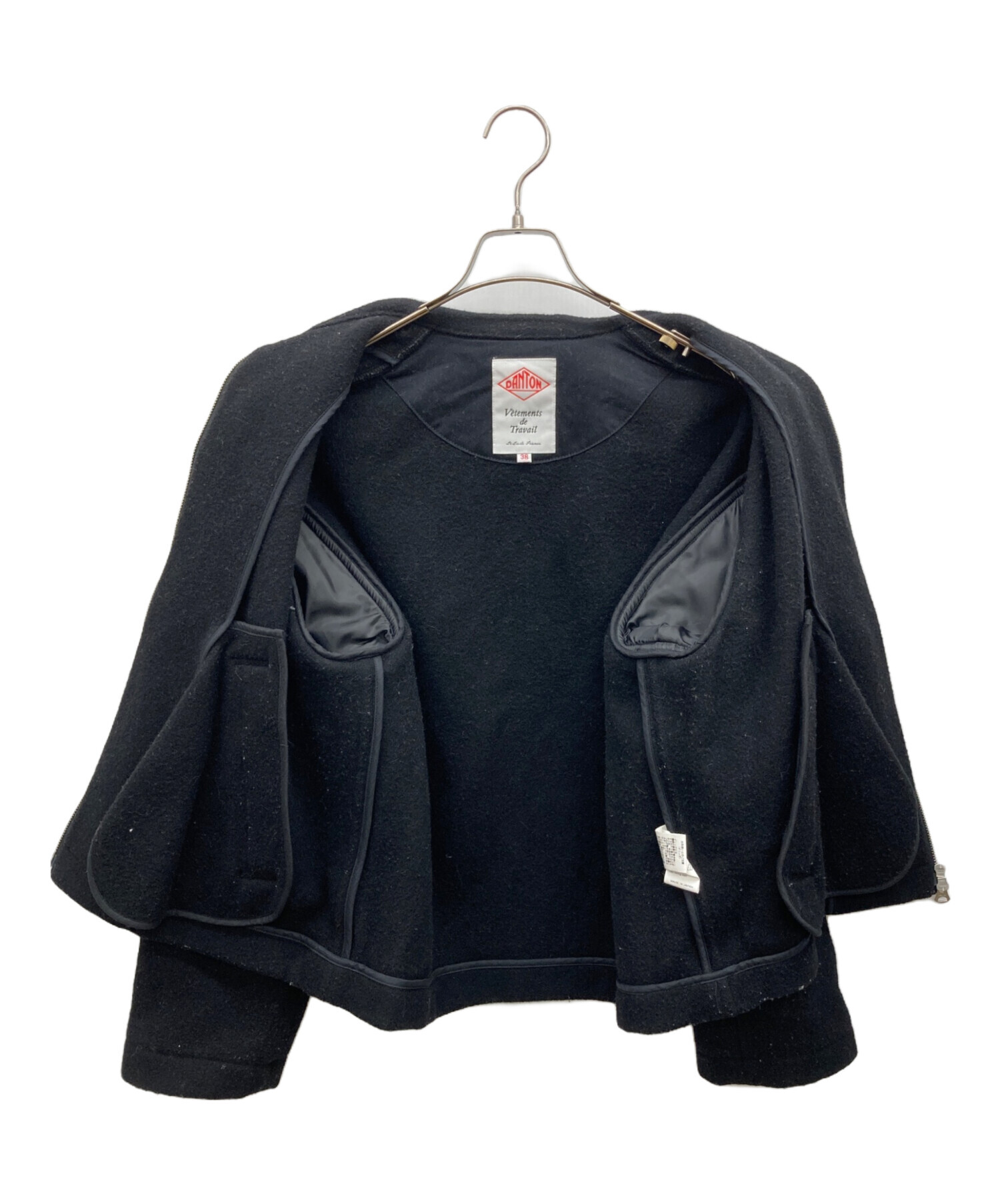 中古・古着通販】DANTON (ダントン) ウールジップブルゾン ブラック