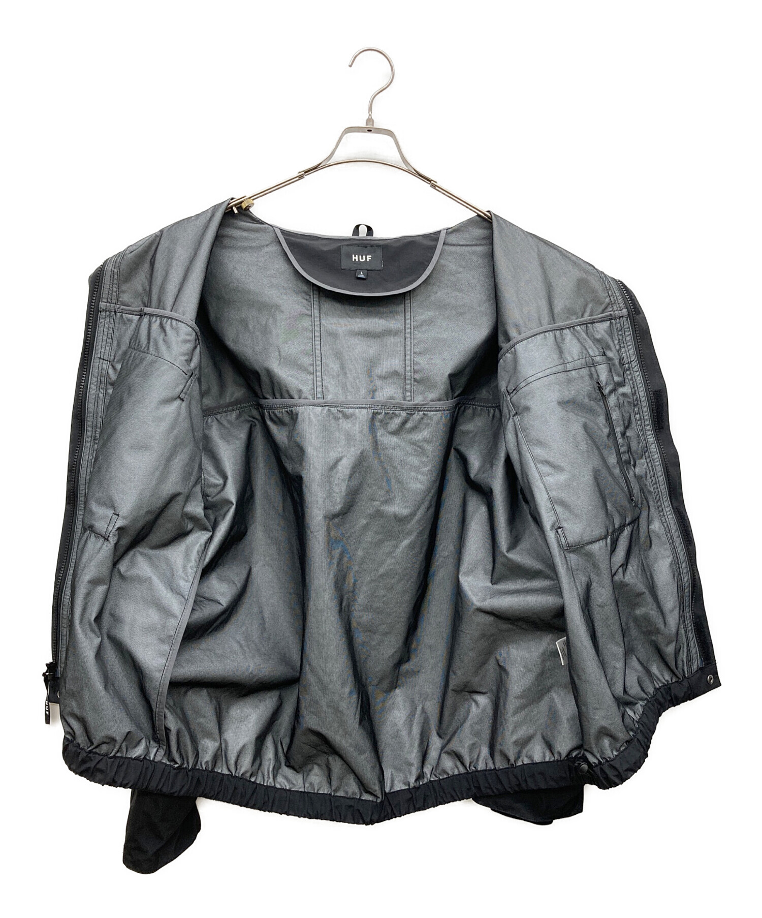 中古・古着通販】HUF (ハフ) GUIDE SHELL JACKET ブラック サイズ:L