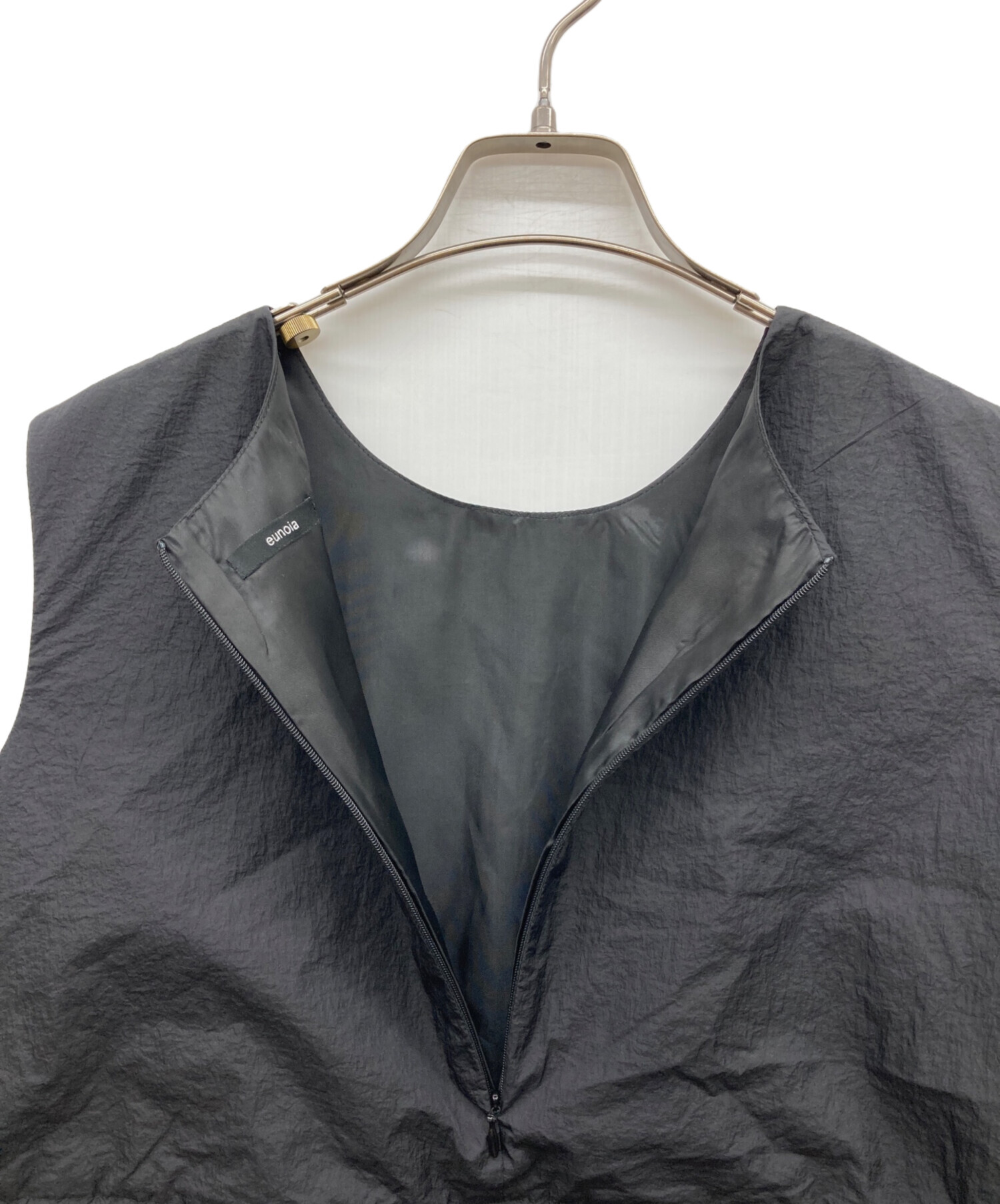 中古・古着通販】eunoia (ユノイア) leaf string vest ブラック サイズ