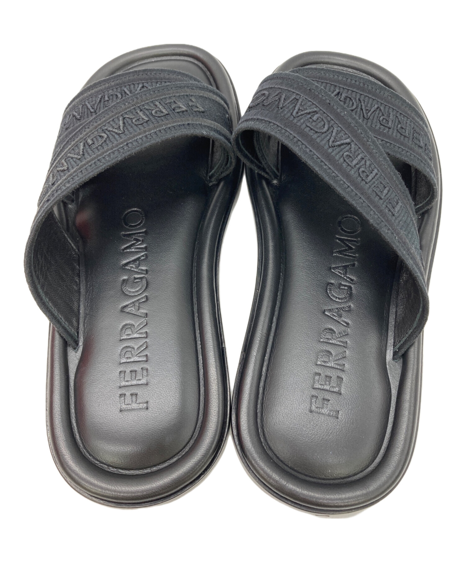 中古・古着通販】Ferragamo (フェラガモ) ロゴ クロスベルトサンダル