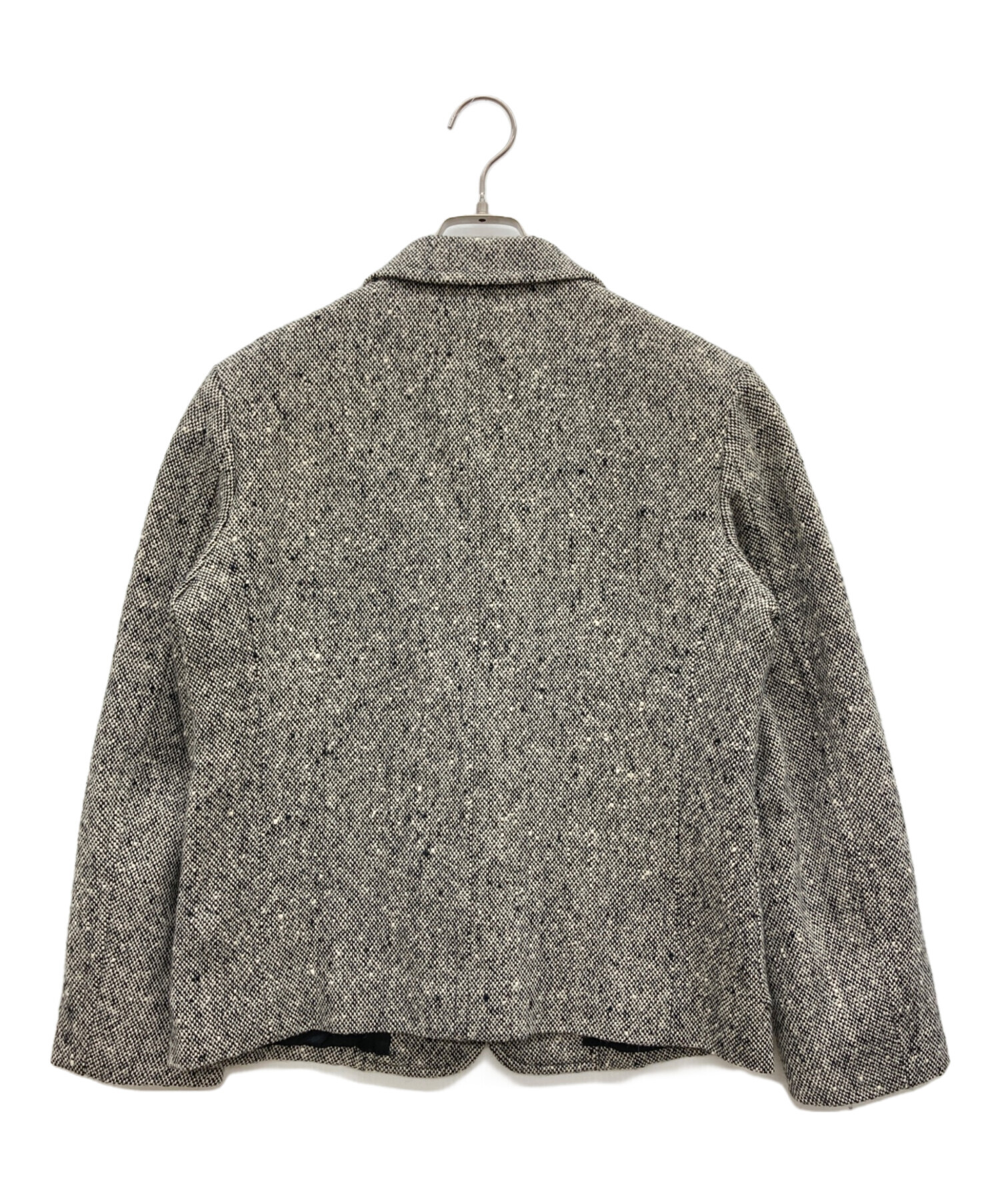 トリココムデギャルソン ツイードブルゾン ジャケット フェイクレザー切替え M 中古・古着通販】tricot COMME des GARCONS (トリココムデギャルソン