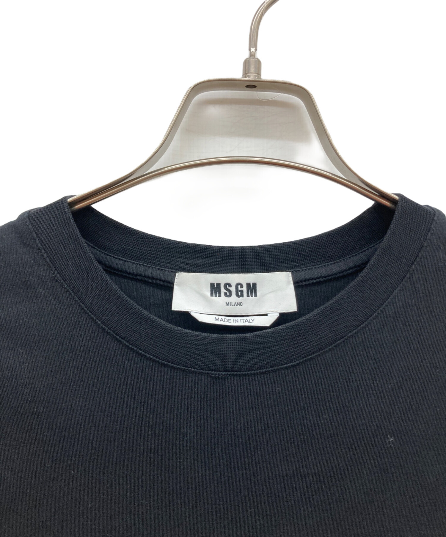 中古・古着通販】MSGM (エムエスジーエム) フロントロゴロンT ブラック