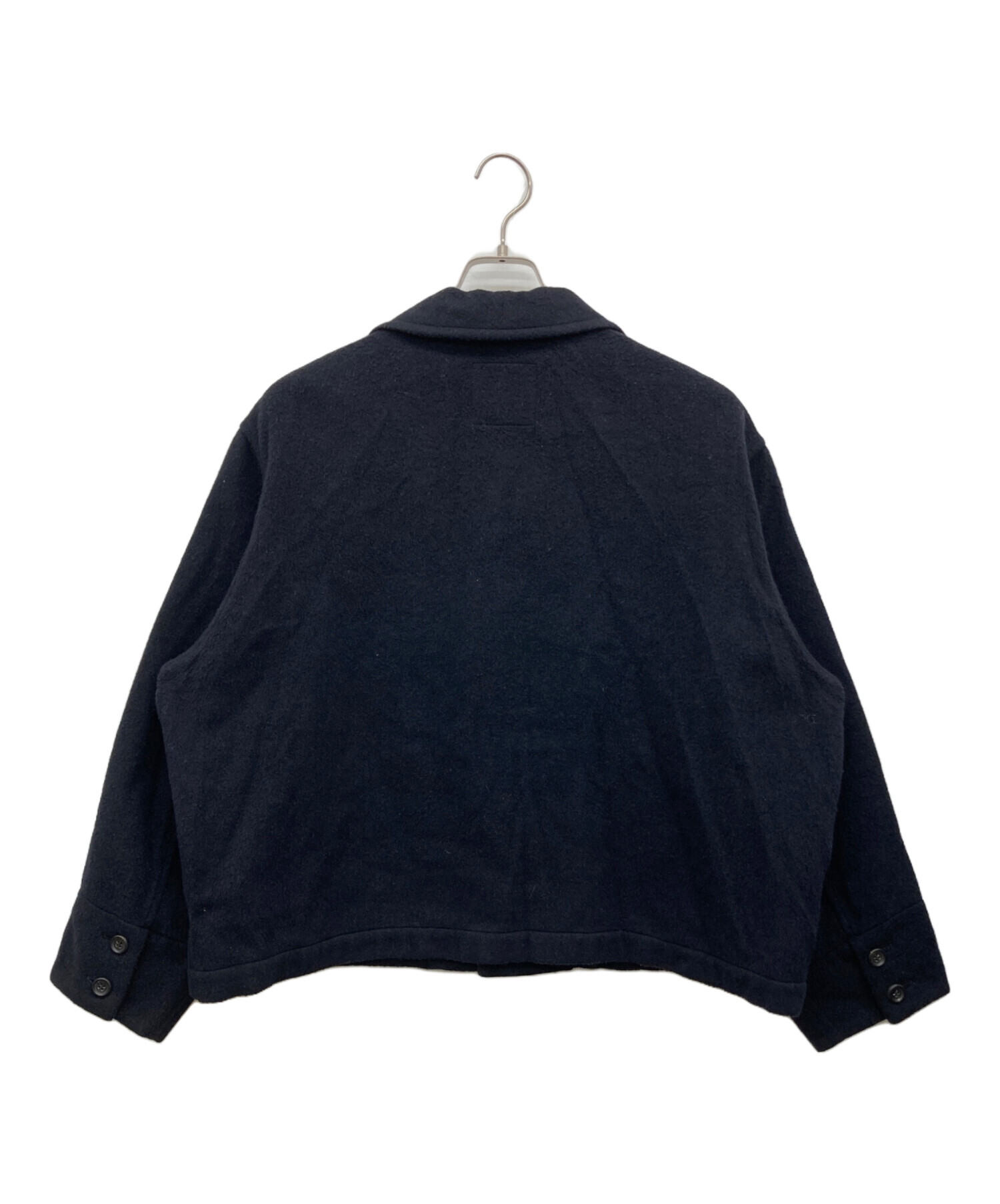 中古・古着通販】Y's (ワイズ) クロップド丈ウールジャケット ネイビー