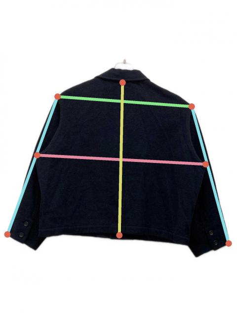 中古・古着通販】Y's (ワイズ) クロップド丈ウールジャケット ネイビー