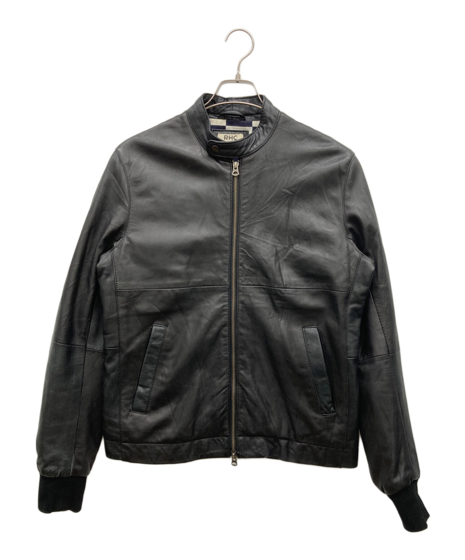 RHC ブラック シングルライダースジャケット S 中古・古着通販】RHC Ron Herman (アールエイチシー ロンハーマン