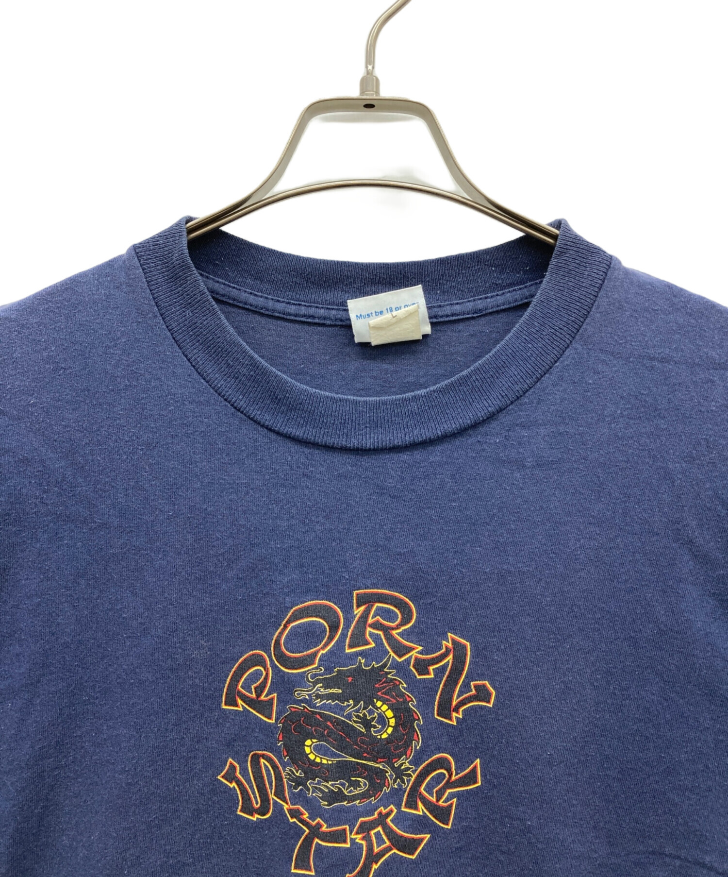 【90s】アメリカ製 Porn Star ポーンスター 半袖Tシャツ ネイビー 中古・古着通販】porn star (ポルノスター) 90s プリントTシャツ