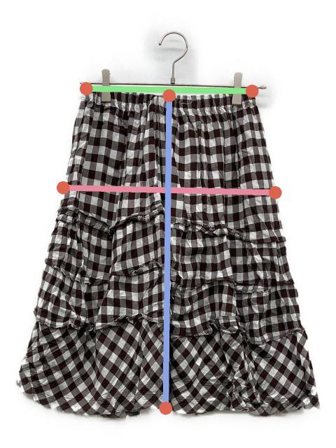 トリココムデギャルソン ギンガムチェック ロング フレアスカート 中古・古着通販】tricot COMME des GARCONS (トリココムデギャルソン