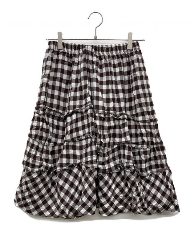 トリココムデギャルソン ギンガムチェック ロング フレアスカート 中古・古着通販】tricot COMME des GARCONS (トリココムデギャルソン