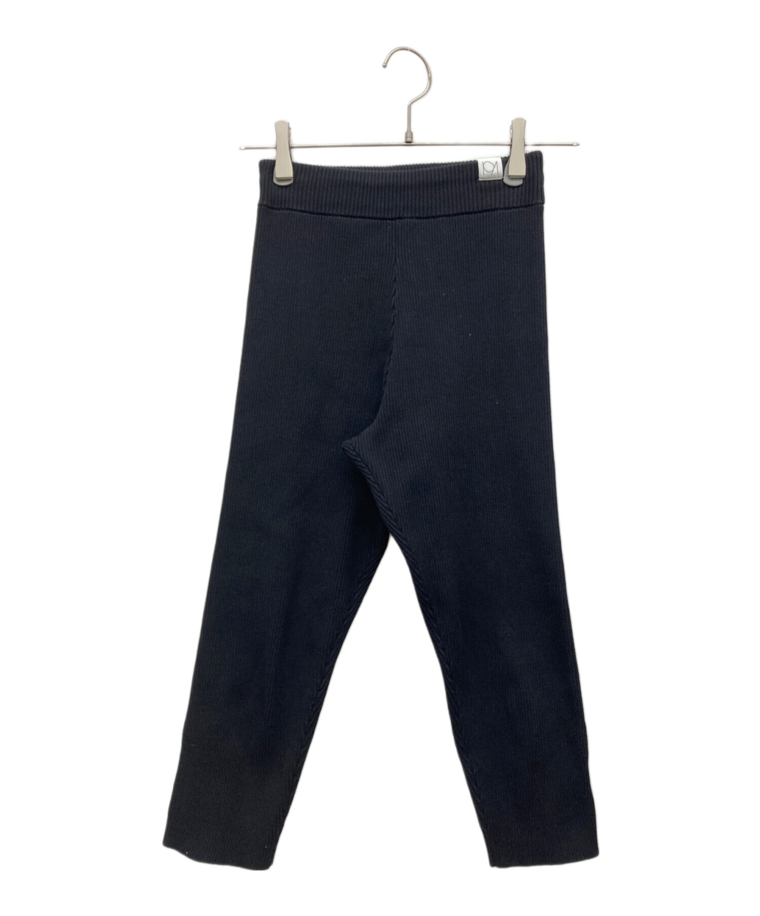 中古・古着通販】MANOF (マノフ) LOGO RIB KNIT LEGGINS ブラック
