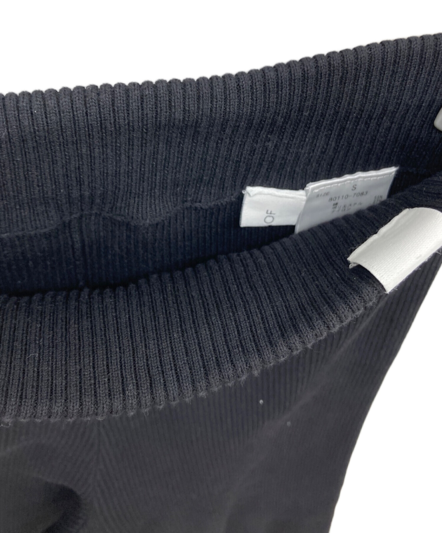 中古・古着通販】MANOF (マノフ) LOGO RIB KNIT LEGGINS ブラック