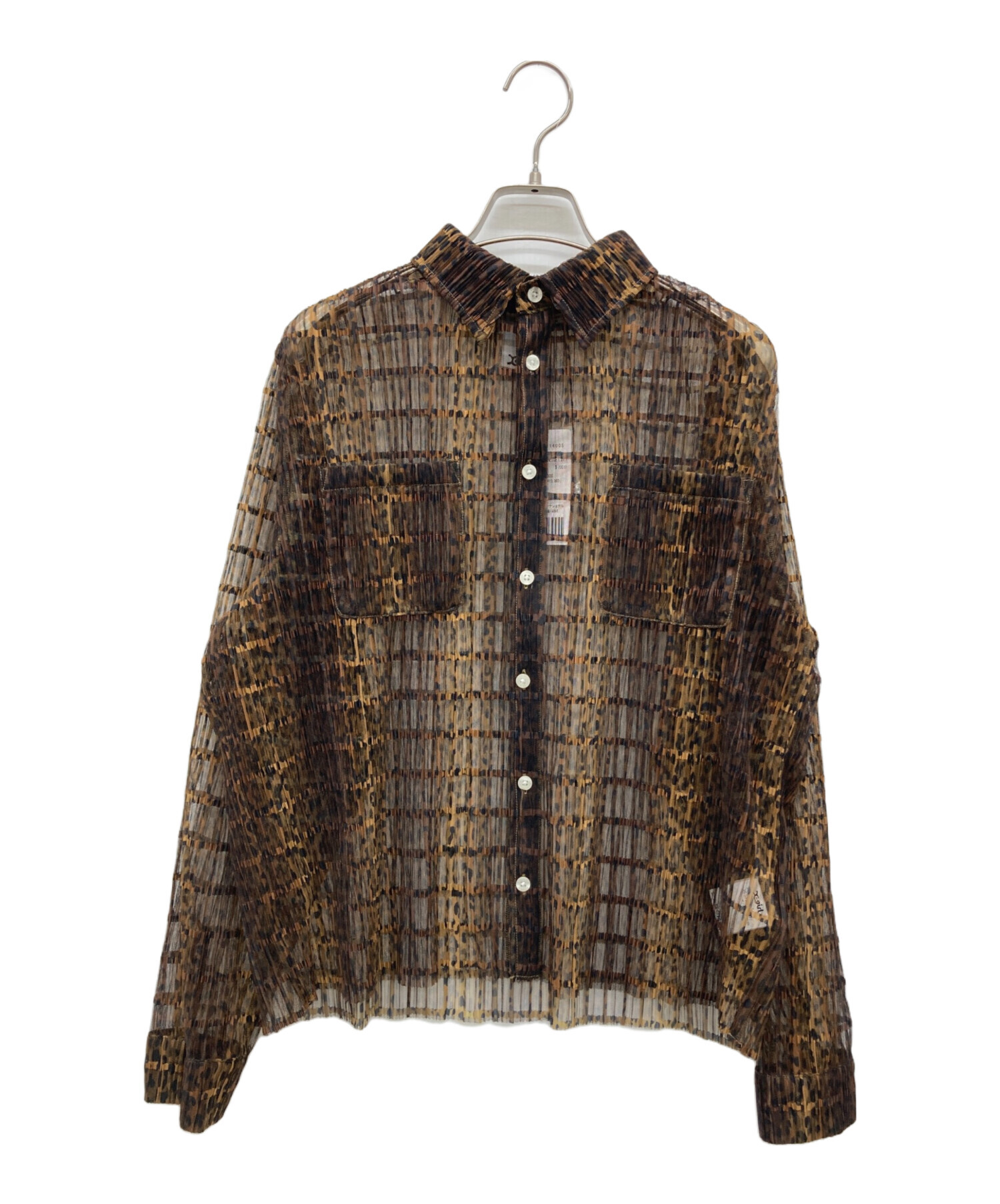 中古・古着通販】X-girl (エックスガール) PLEATED SHEER SHIRT カーキ