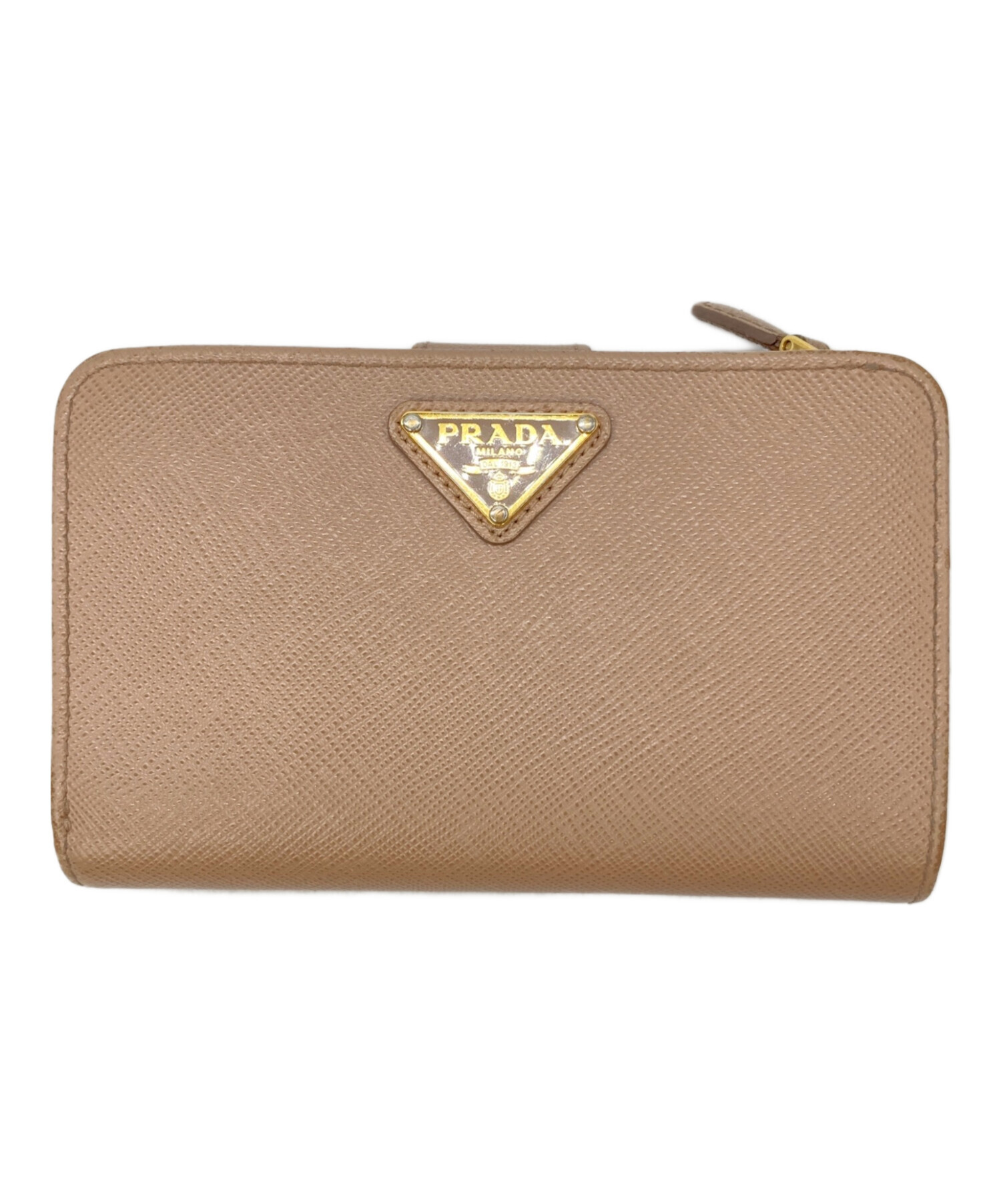 中古・古着通販】PRADA (プラダ) 2つ折り財布 サフィアーノ ベージュ