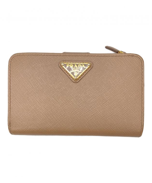 中古・古着通販】PRADA (プラダ) 2つ折り財布 サフィアーノ ベージュ