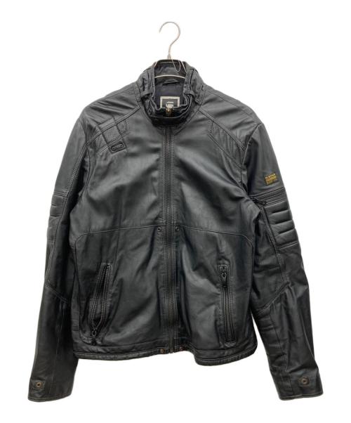 【未使用】ジースターロゥ レザーボンバージャケット　牛革　リブ　金ボタン　黒 中古・古着通販】G-STAR RAW (ジースターロゥ) レザージャケット