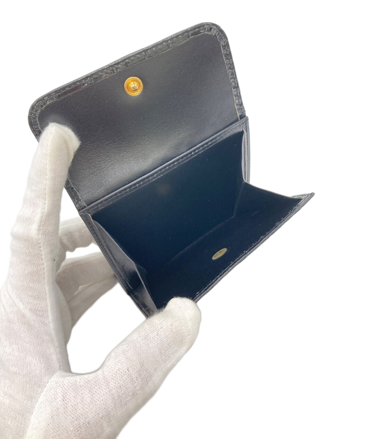 Y.T　KWANPEN 二つ折り財布 黒　新品 中古・古着通販】KWANPEN (クワンペン) クロコダイル2つ折り財布