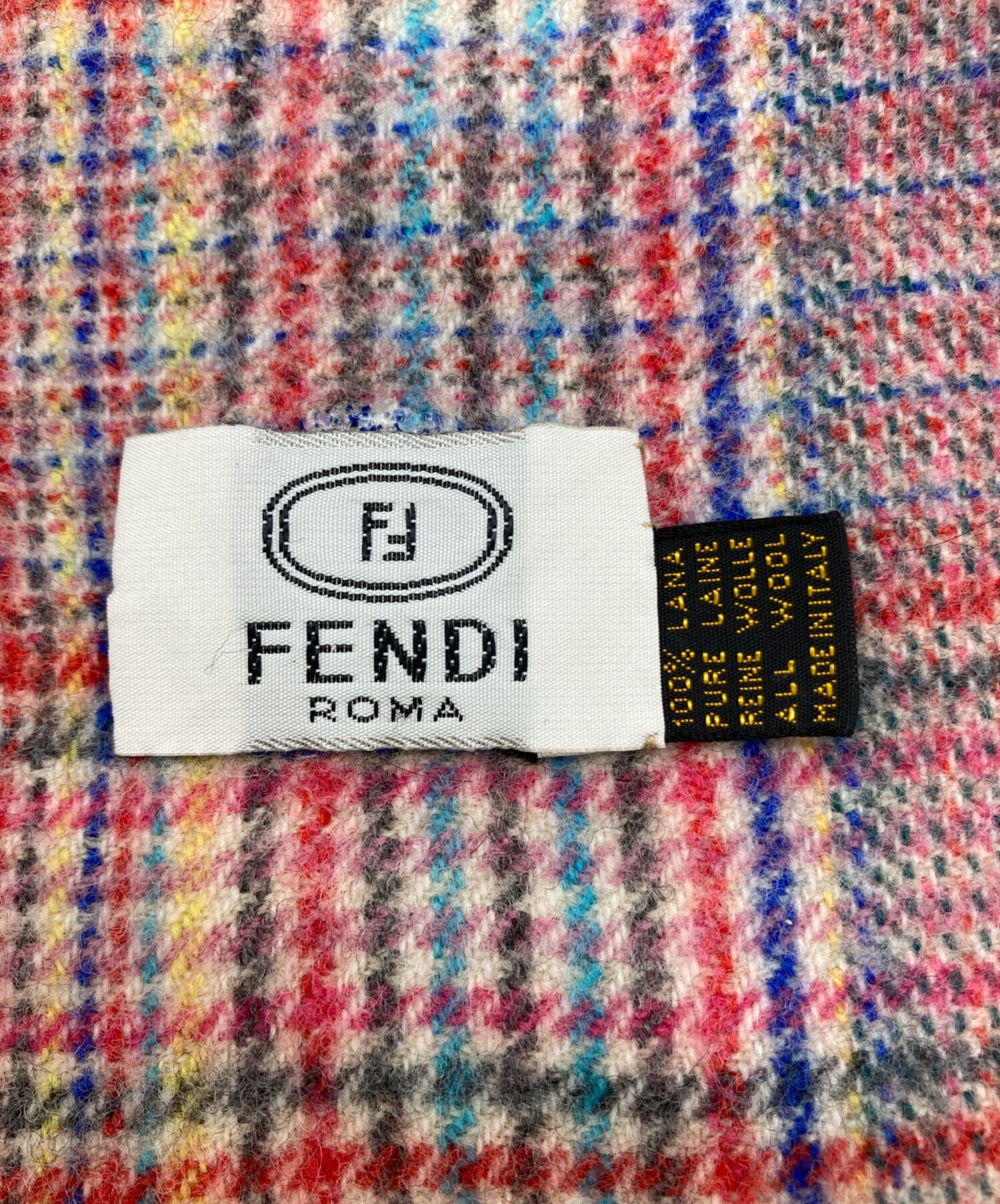 中古・古着通販】FENDI (フェンディ) ウールチェックマフラー マルチ