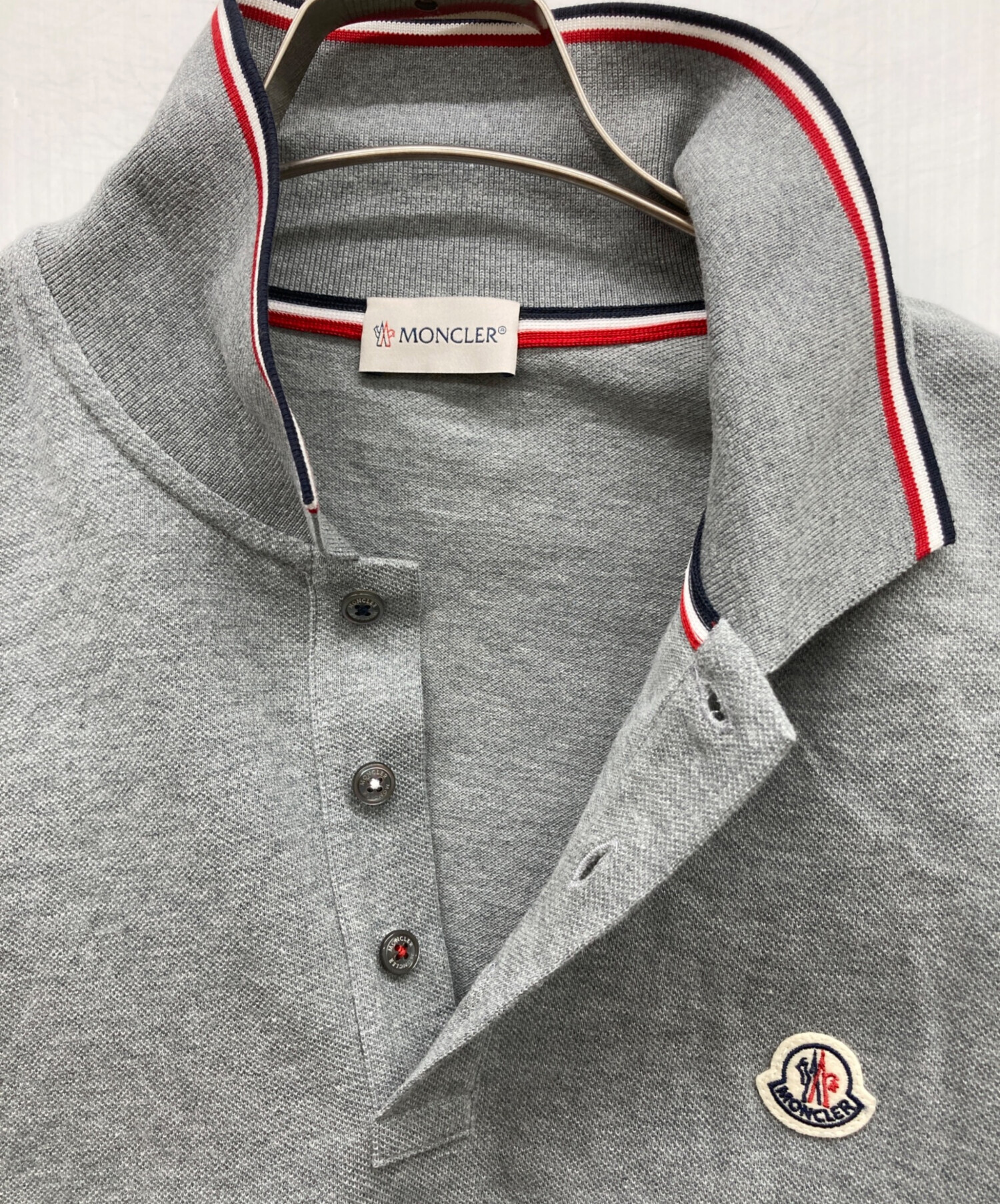 中古・古着通販】MONCLER (モンクレール) ポロシャツ グレー サイズ:XL