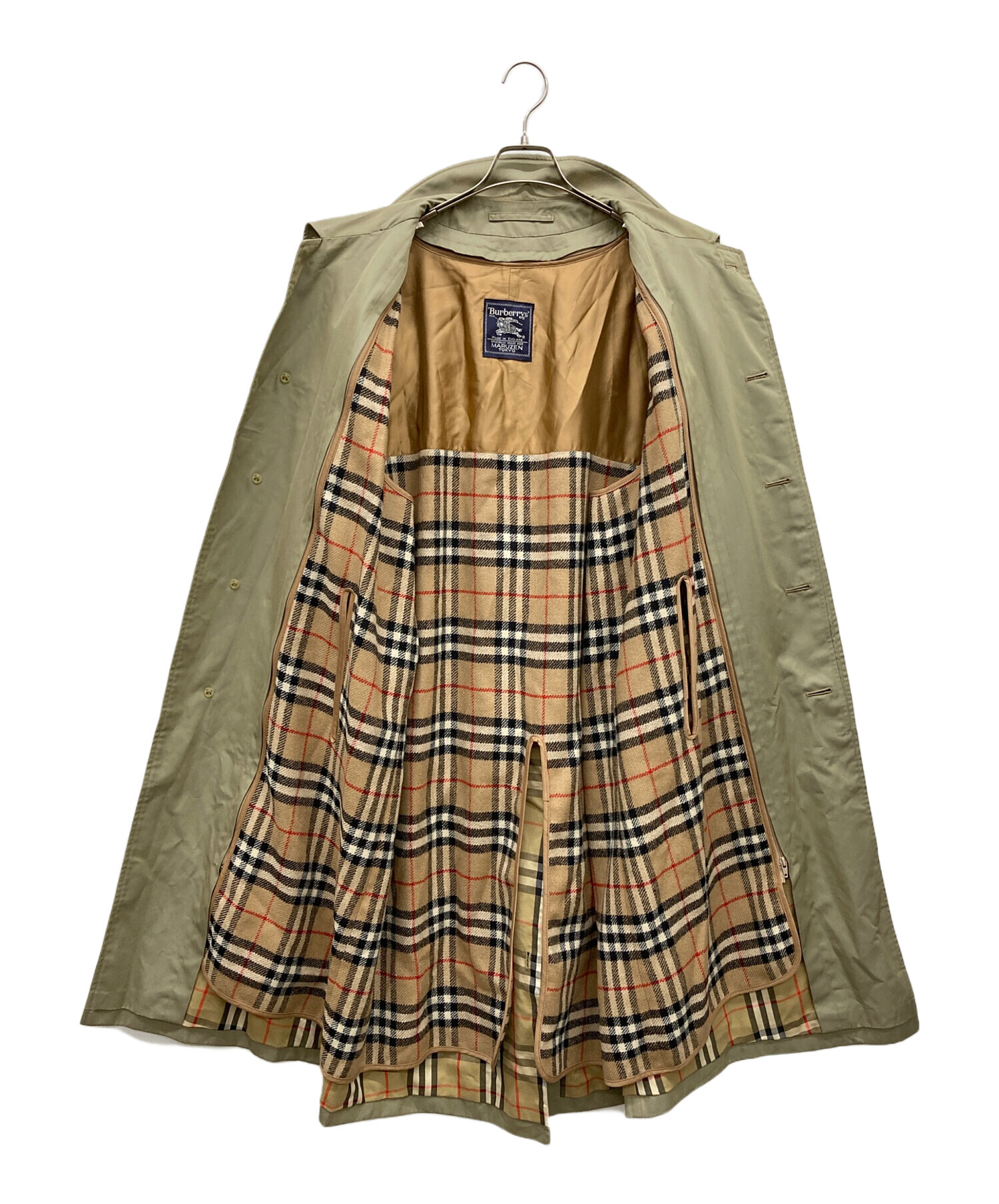 バーバリー ノバチェック ダウンコート モッズコート ステンカラー ライナー付き 中古・古着通販】BURBERRY (バーバリー) ノバチェックライナー付ステン