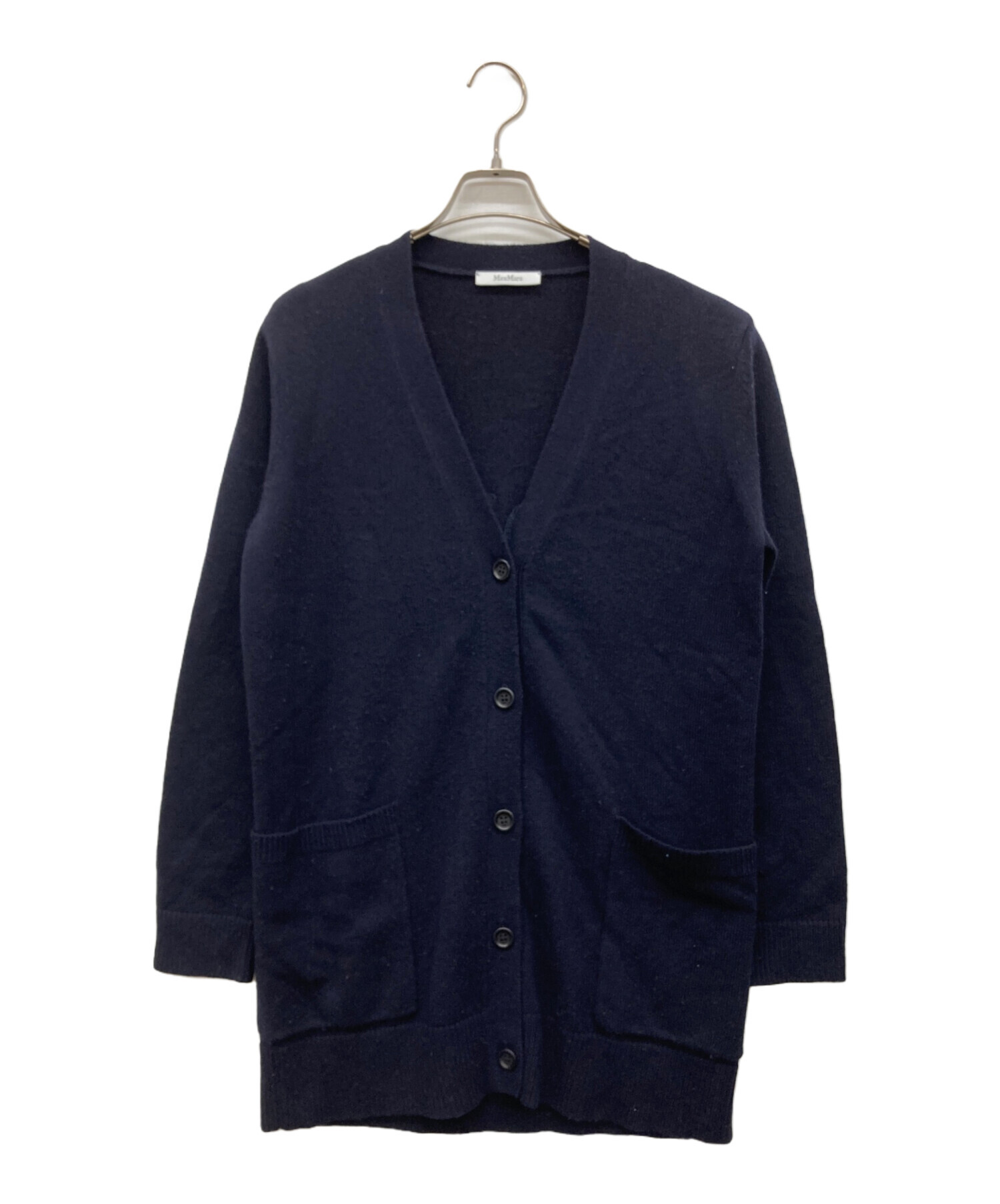 【極美品/カシミヤ100％/M】マックスマーラ カーディガン ネイビー 中古・古着通販】MaxMara (マックスマーラ) Vネックスパンコール