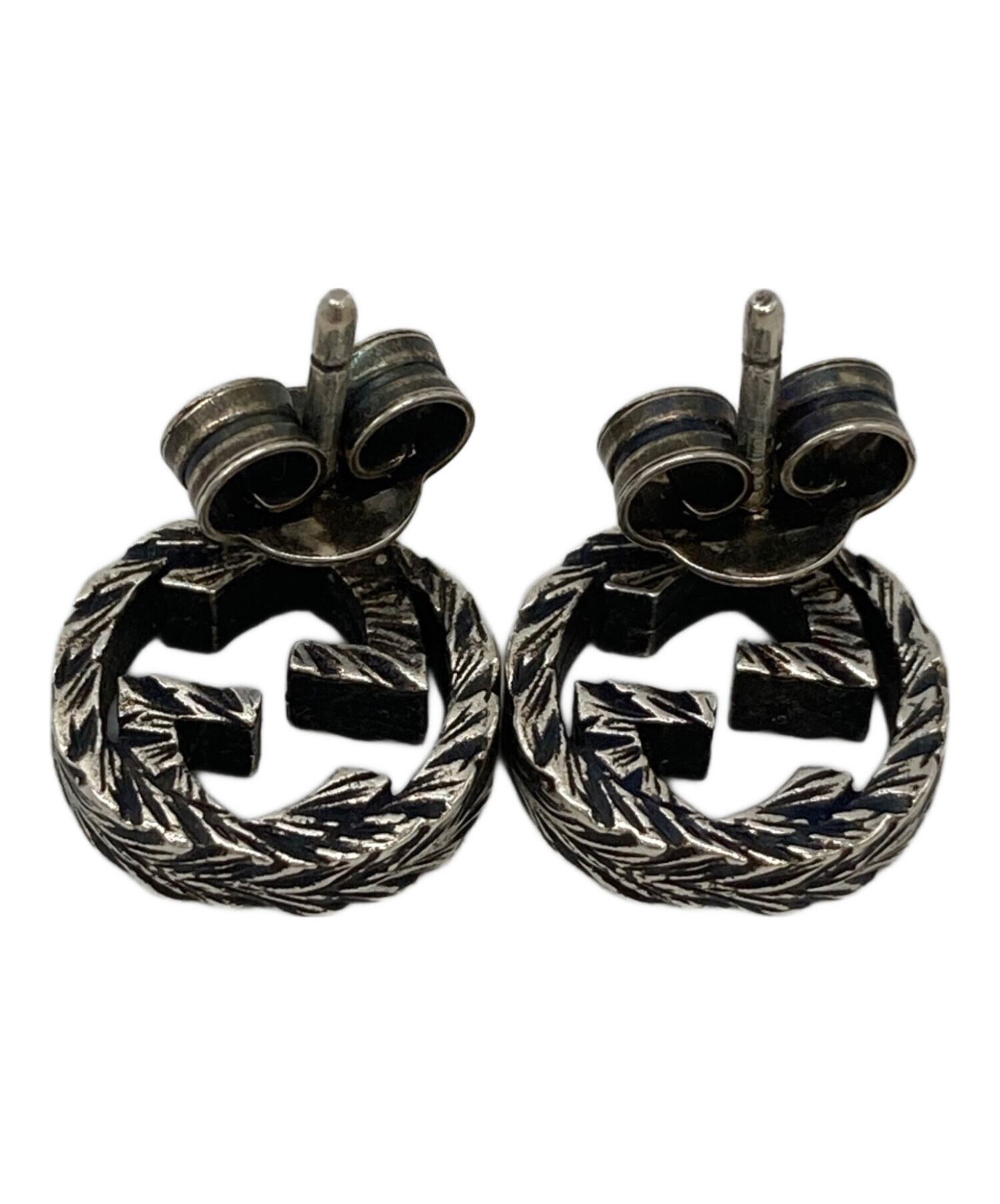 中古・古着通販】GUCCI (グッチ) GGインターロッキングピアス シルバー