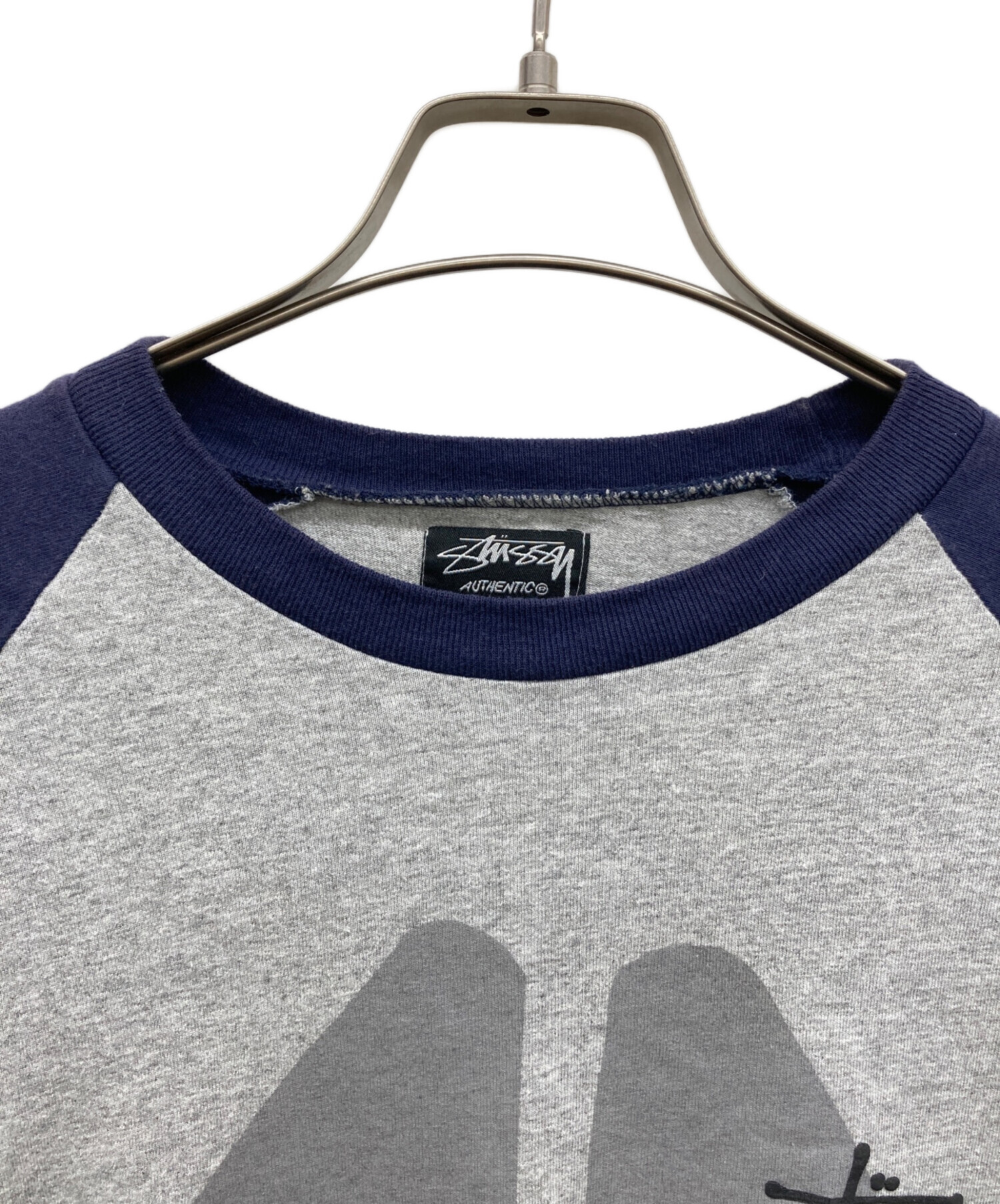 【00s】STUSSY スカルプリント ラグラン スウェット [Lサイズ] 中古・古着通販】stussy (ステューシー) スカルプリントラグランT
