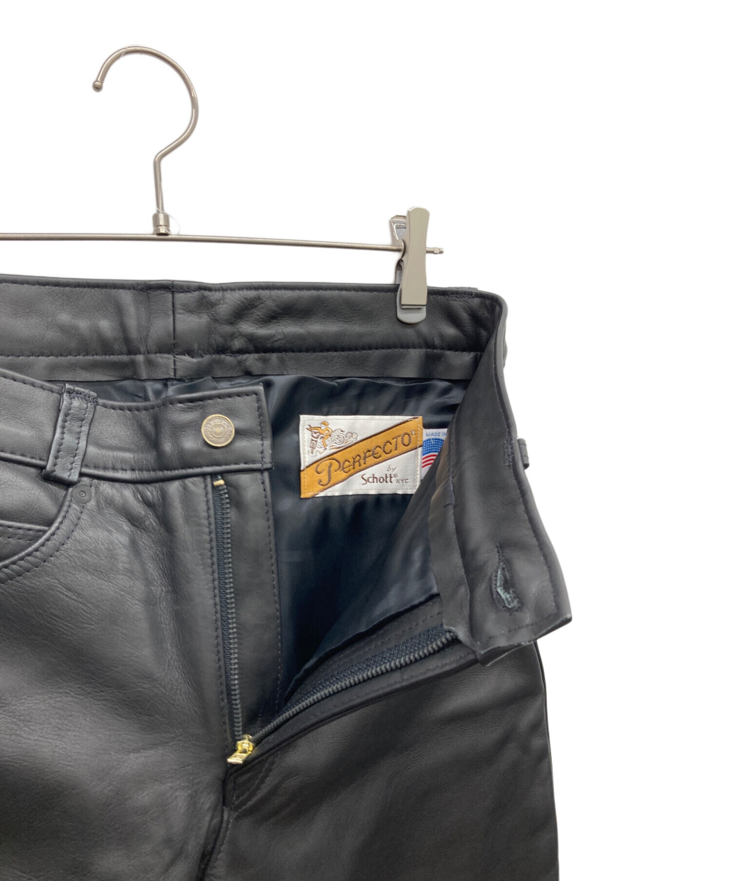 中古・古着通販】Schott (ショット) レザーフレアパンツ バイカータグ