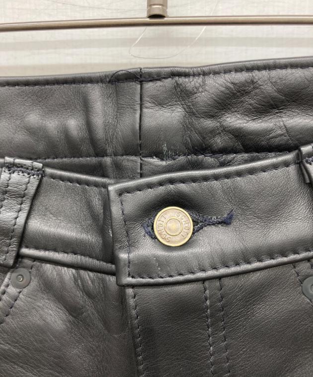 中古・古着通販】Schott (ショット) レザーフレアパンツ バイカータグ