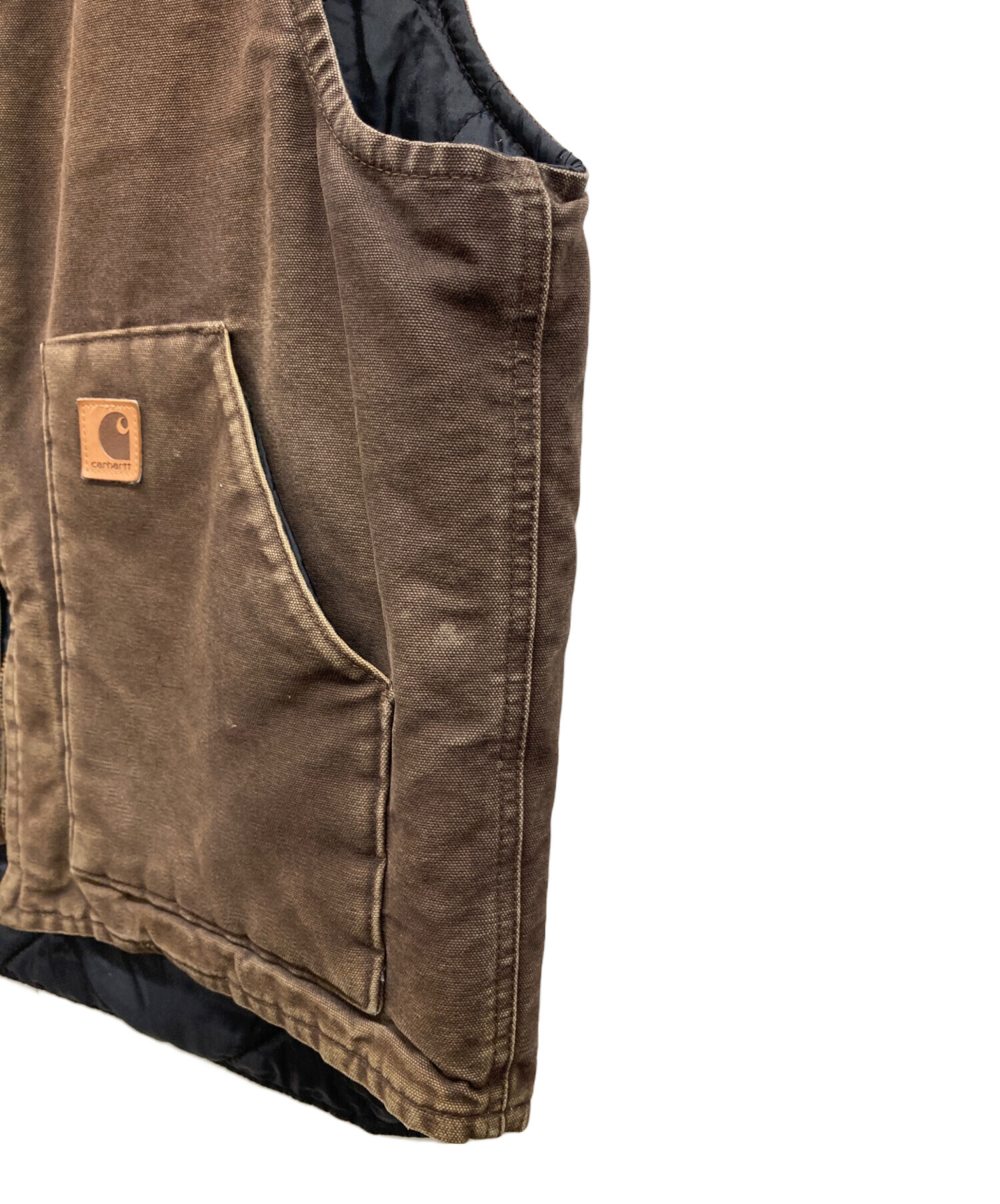 中古・古着通販】CarHartt (カーハート) ダック地ベスト ブラウン