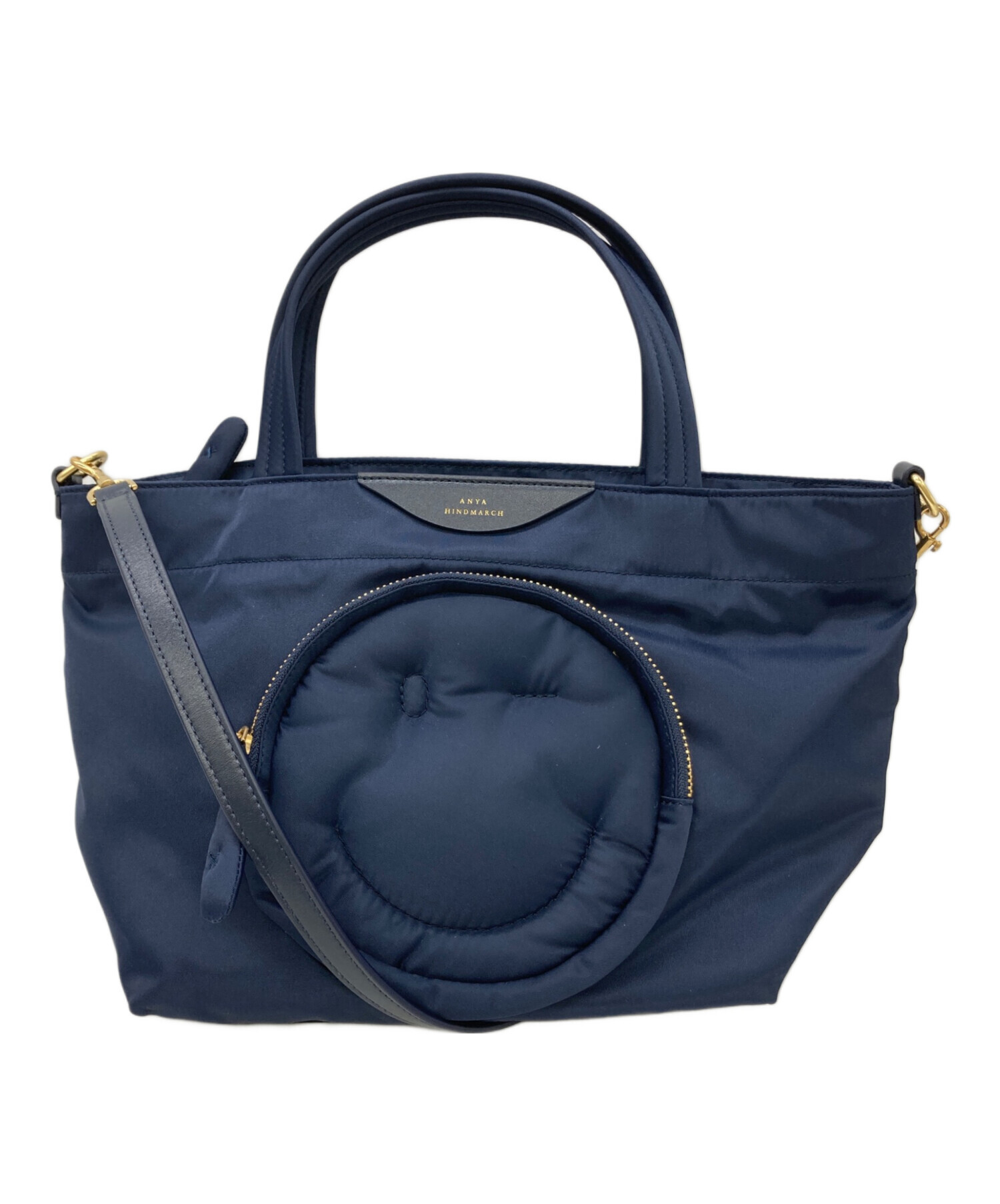 希少美品　ANYA HINDMARCHスマイリートートバッグ　ネイビー 中古・古着通販】ANYA HINDMARCH (アニヤ・ハインドマーチ) Chubby